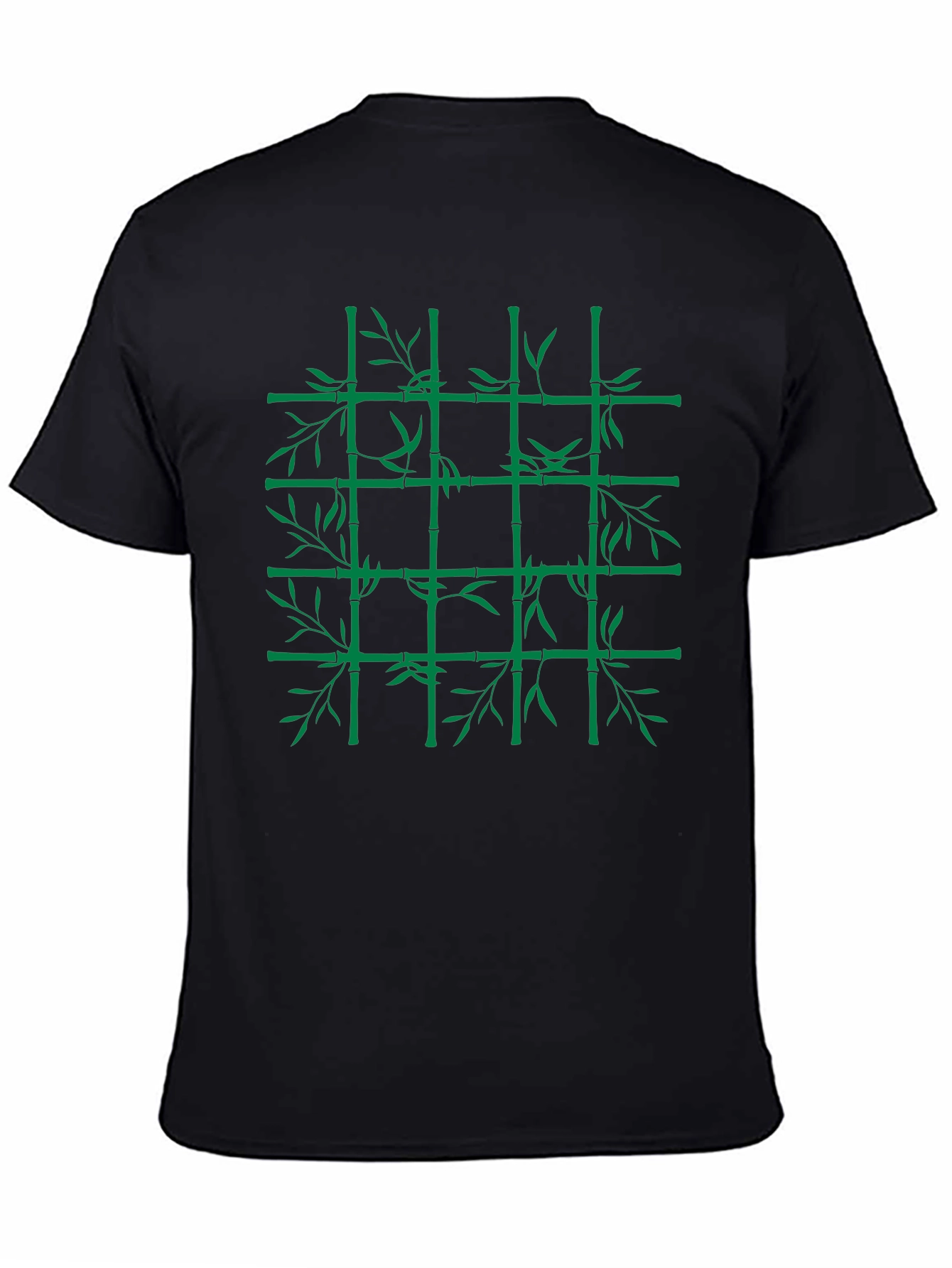 Bamboo Grid Graphic Tee - Nature Inspired Style