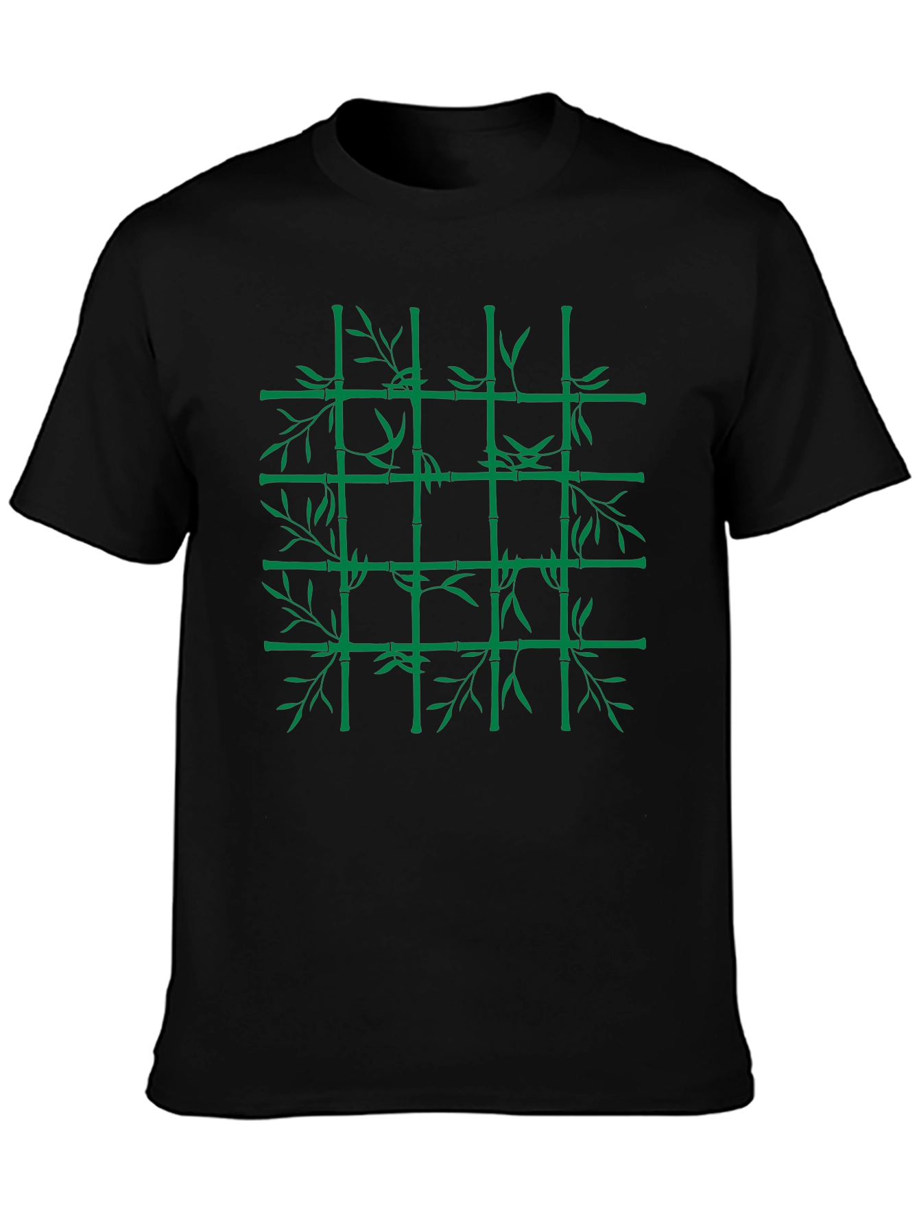 Bamboo Grid Graphic Tee - Nature Inspired Style