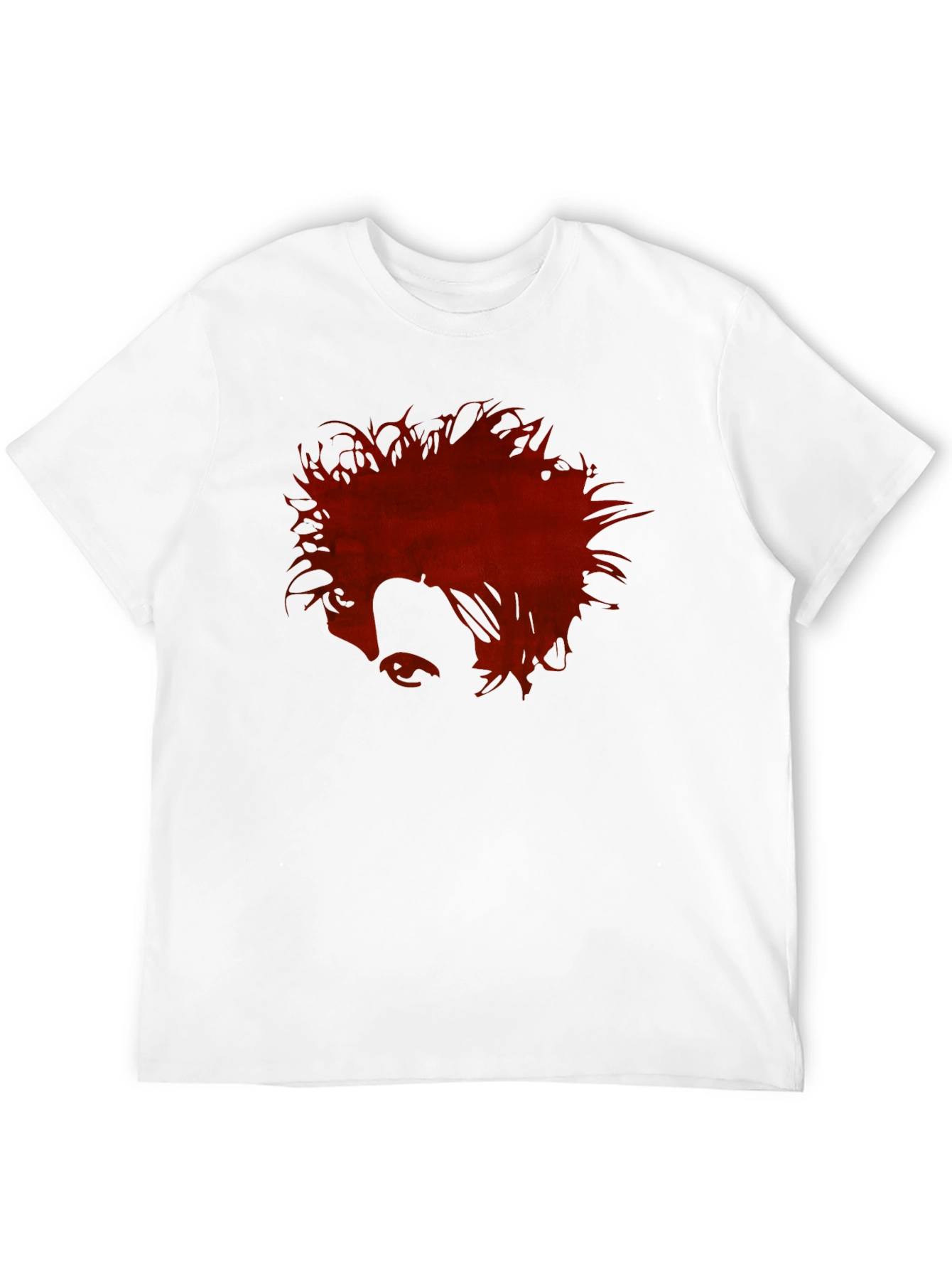 Mens Black Graphic Tee - Red Anime Profile