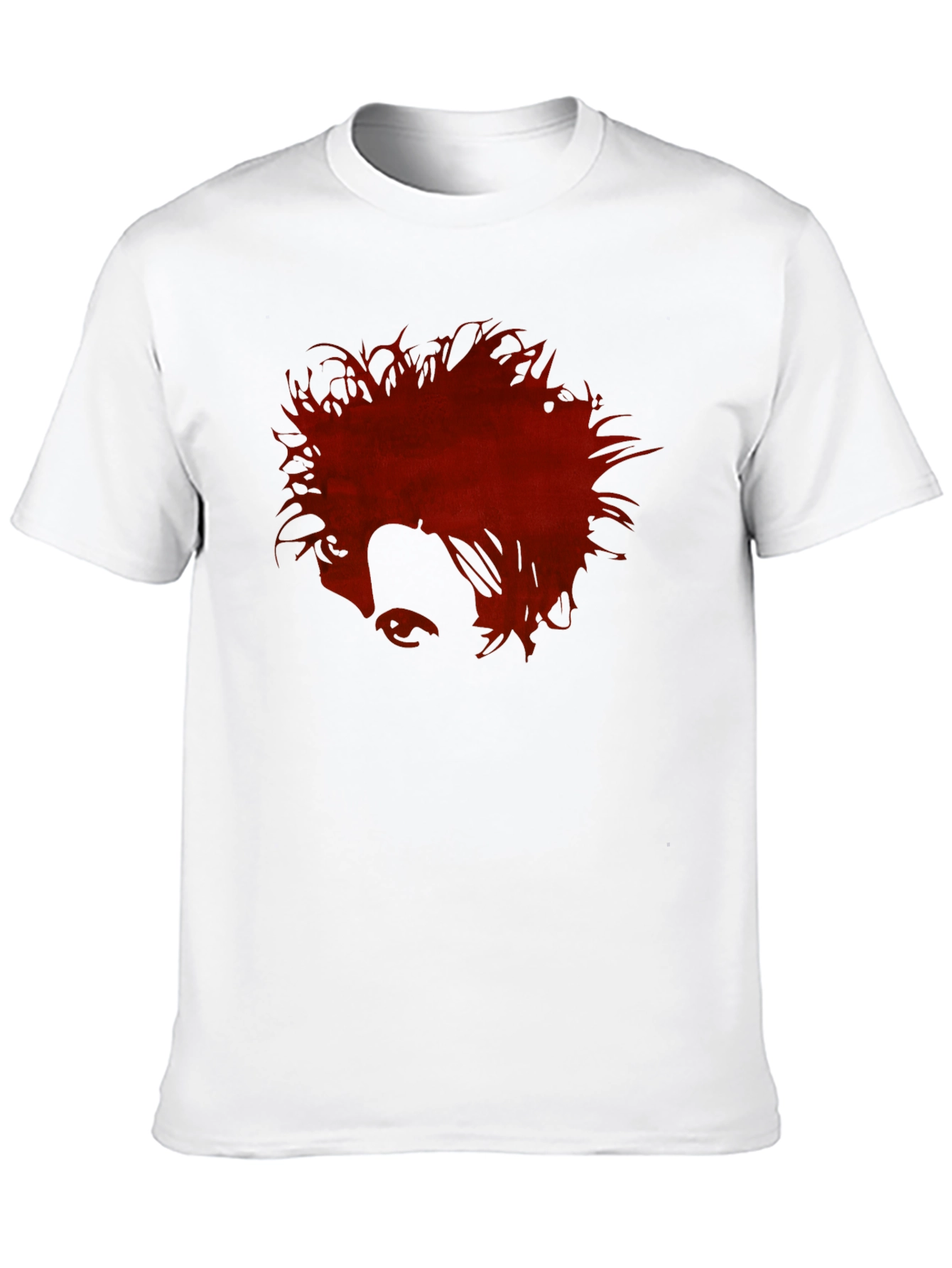 Mens Black Graphic Tee - Red Anime Profile