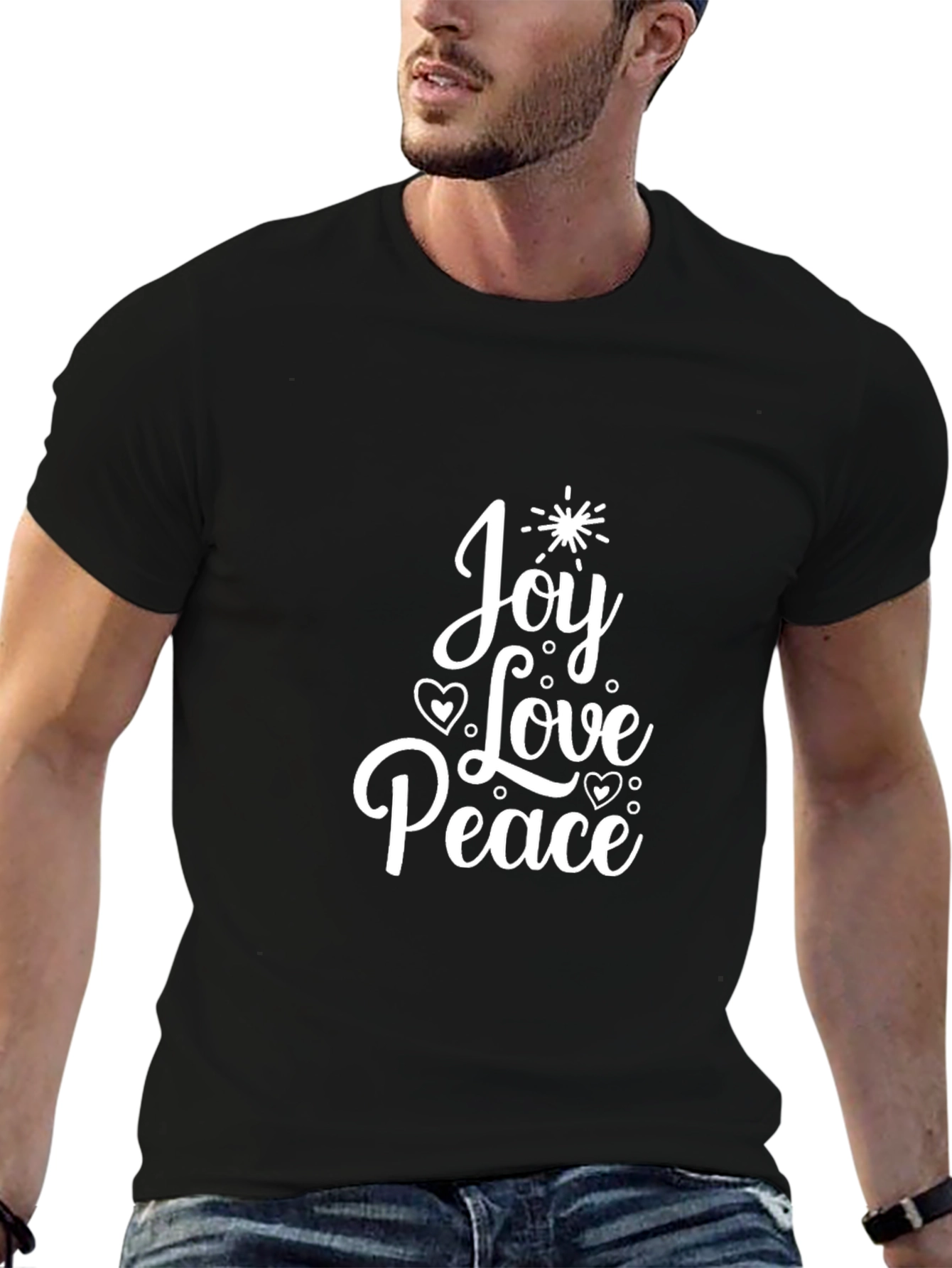Joy Love Peace Graphic T-Shirt - Holiday Festive Tee