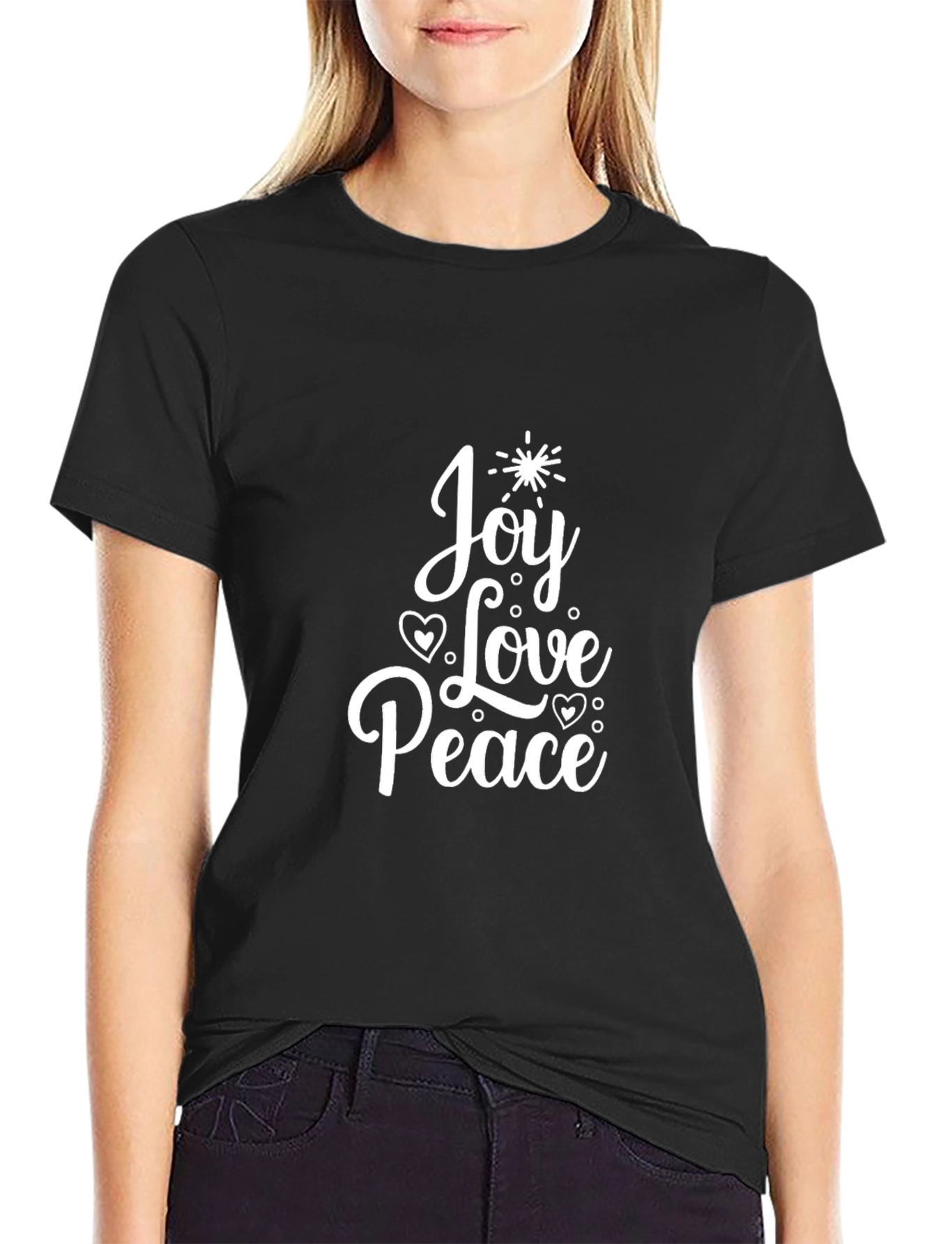 Joy Love Peace Graphic T-Shirt - Holiday Festive Tee