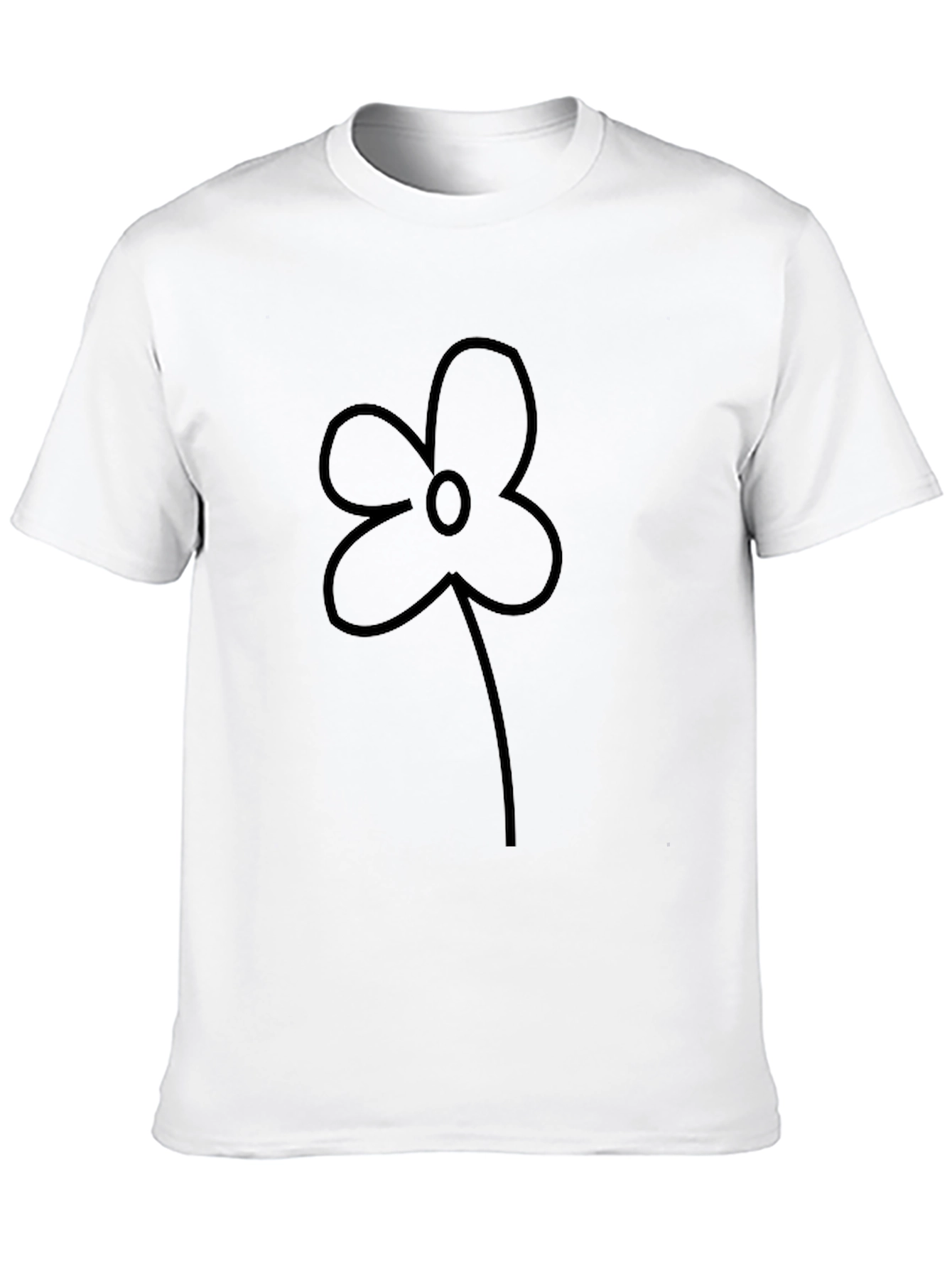 Black Flower Graphic Tee - Casual Comfort