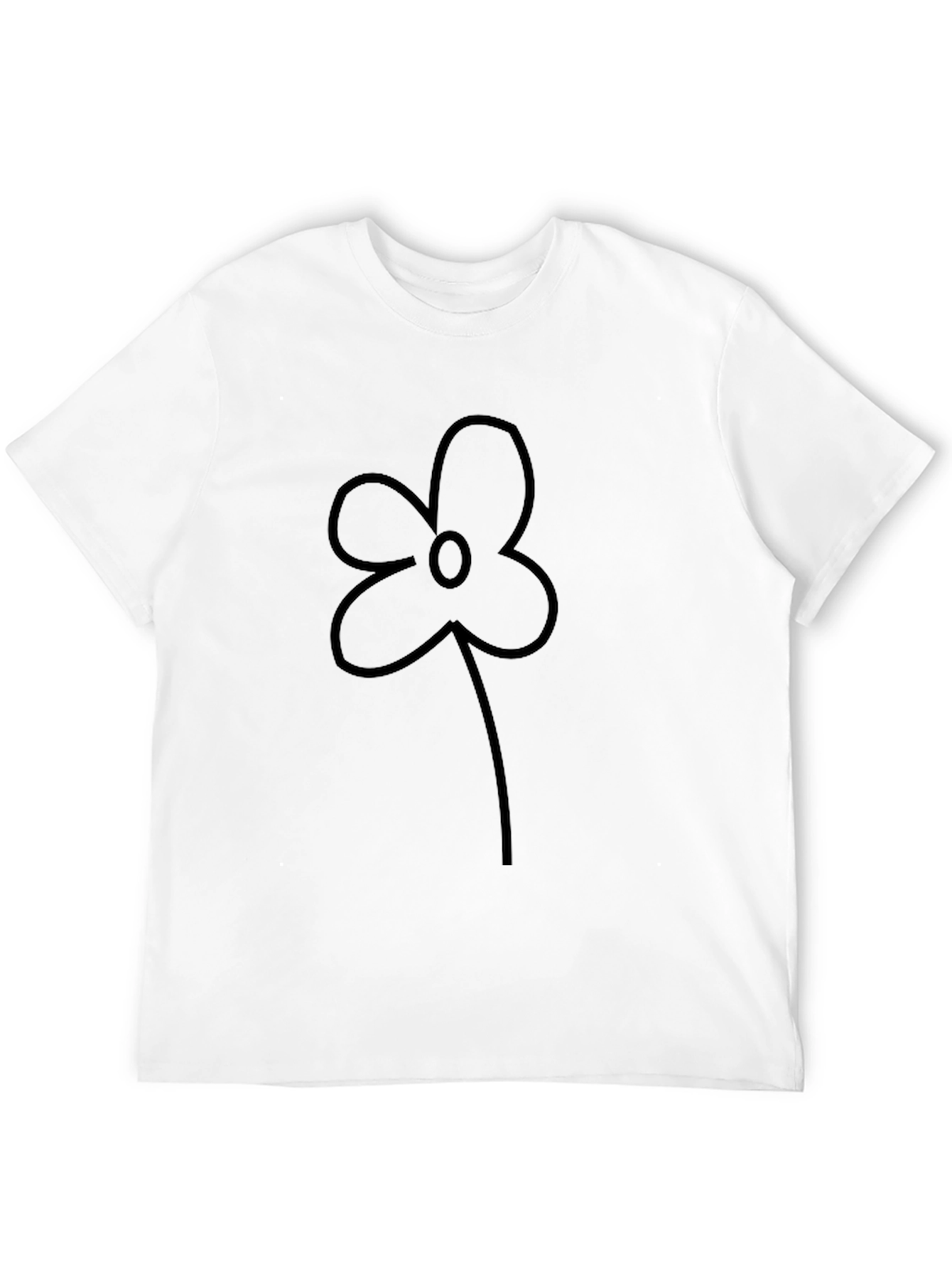 Black Flower Graphic Tee - Casual Comfort