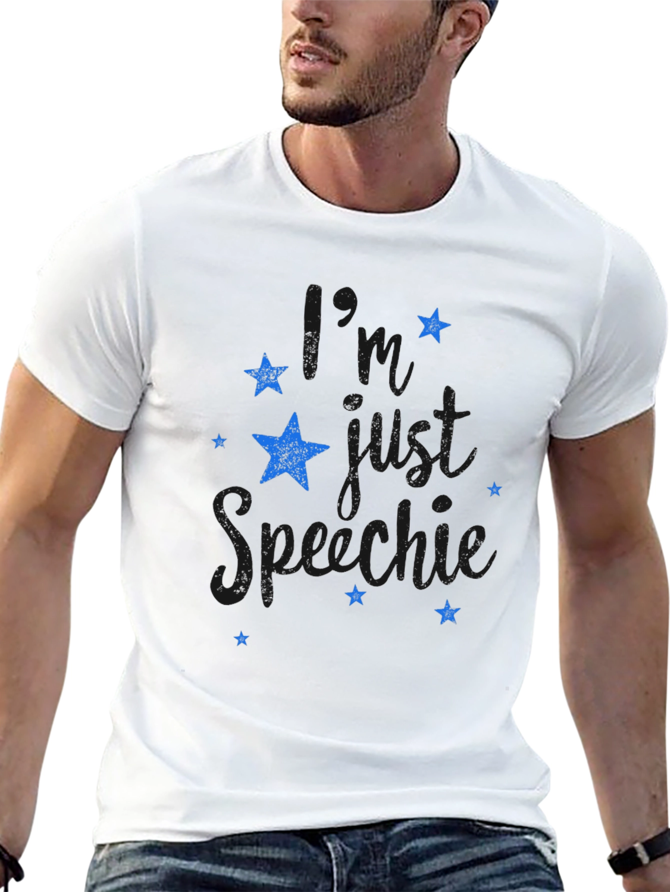 Stylish Black T-Shirt with Star Graphic Design