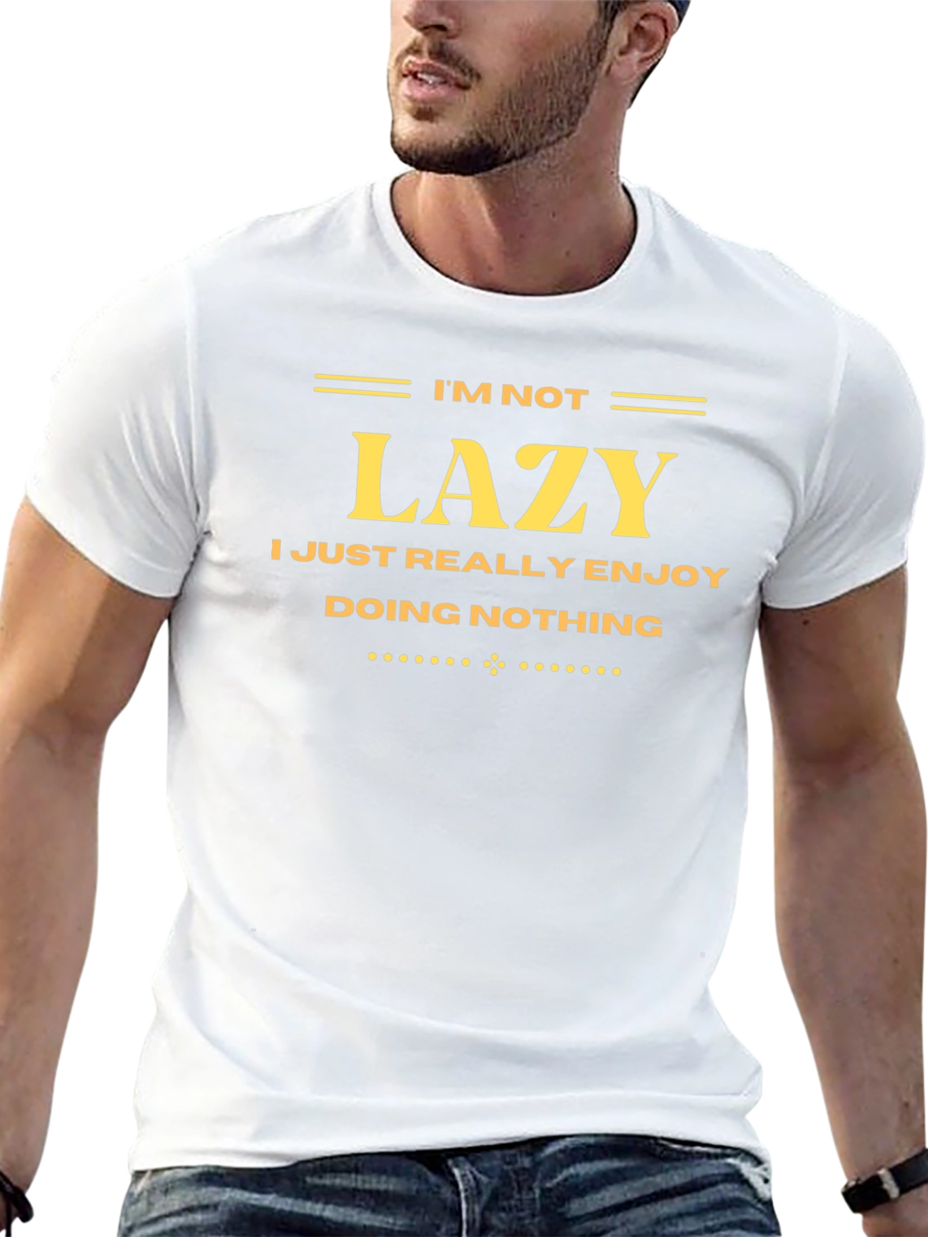 Funny Im Not Lazy Black Graphic Tee