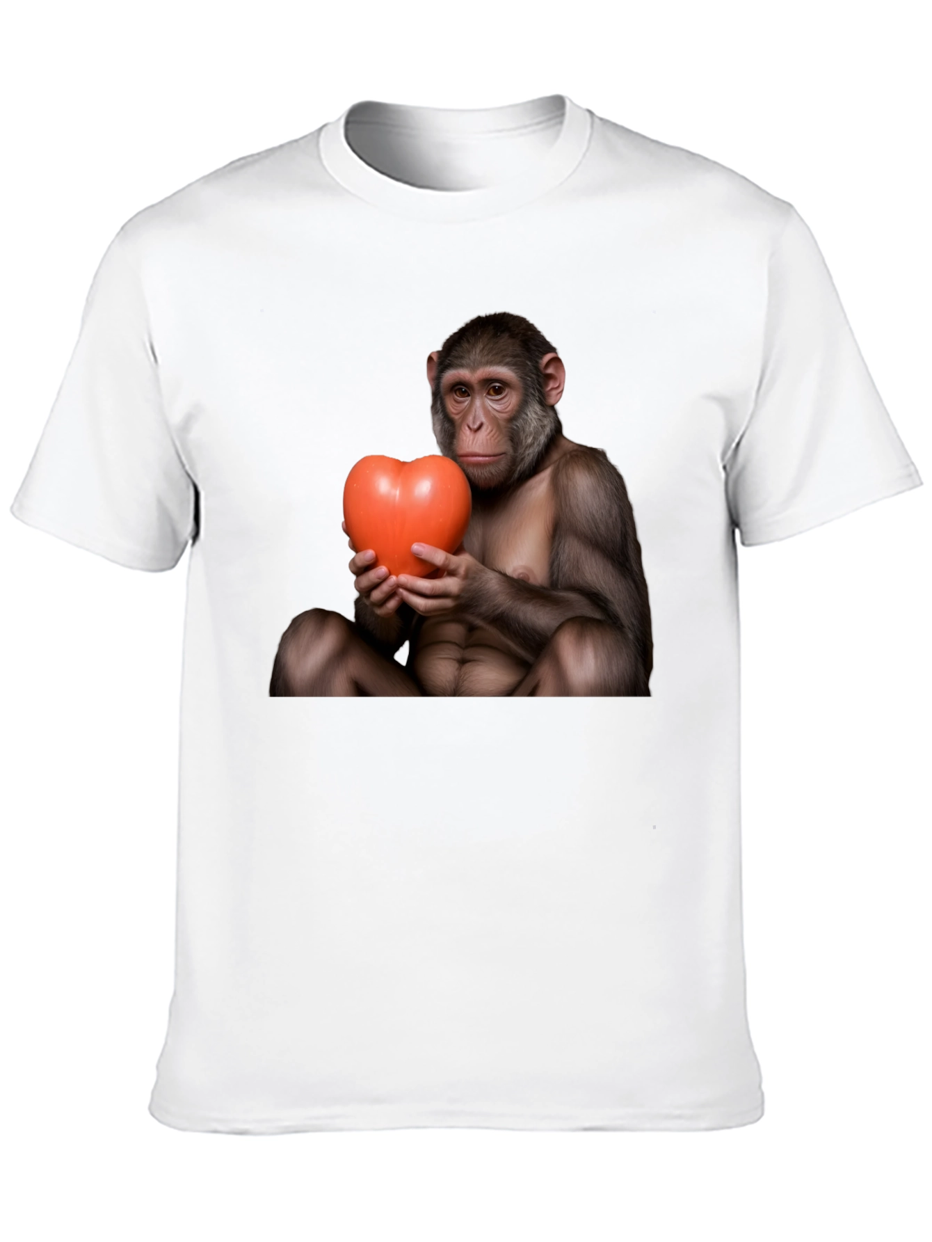 Monkey Heart T-Shirt - Cute Novelty Tee