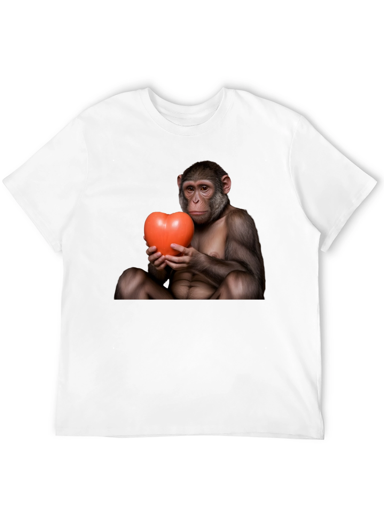 Monkey Heart T-Shirt - Cute Novelty Tee