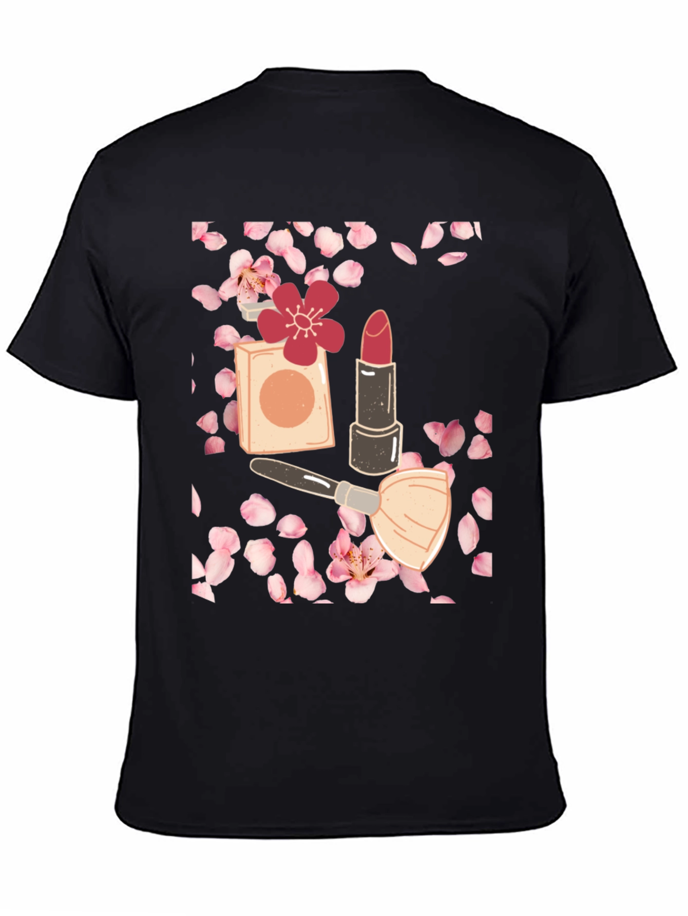 Blossom Beauty T-Shirt: Makeup & Floral Design