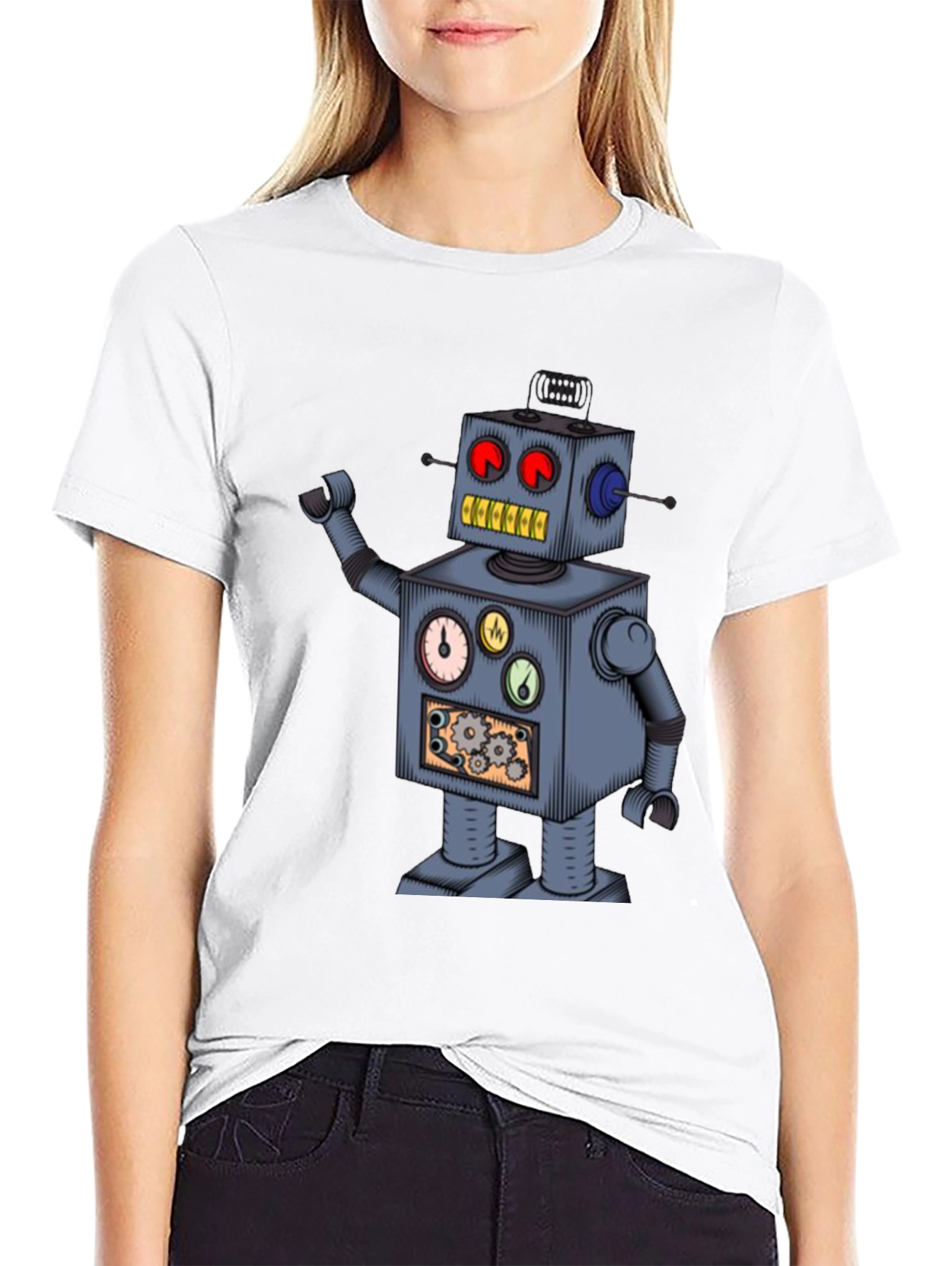 Robot Graphic T-Shirt - Steampunk Style