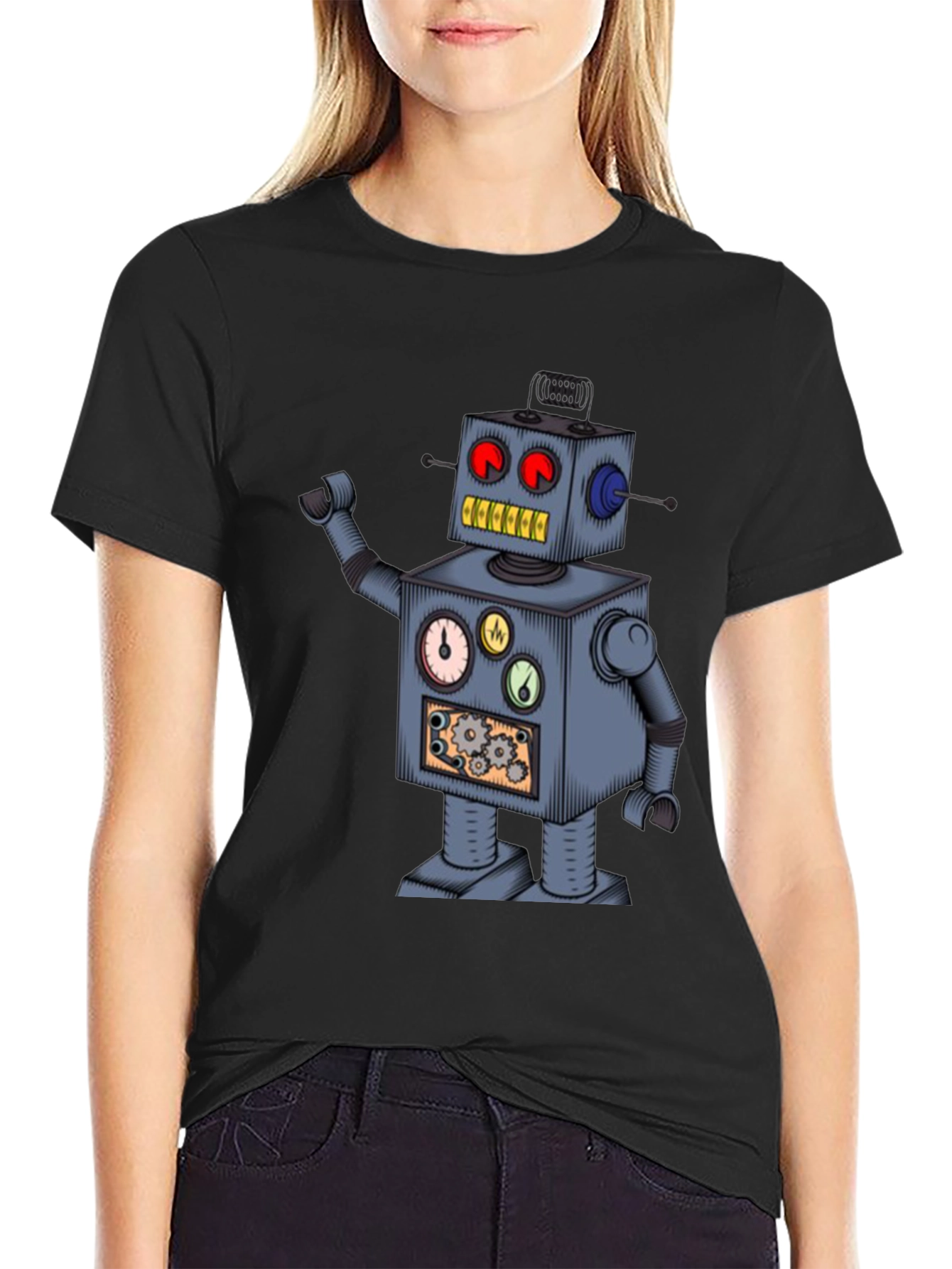 Robot Graphic T-Shirt - Steampunk Style