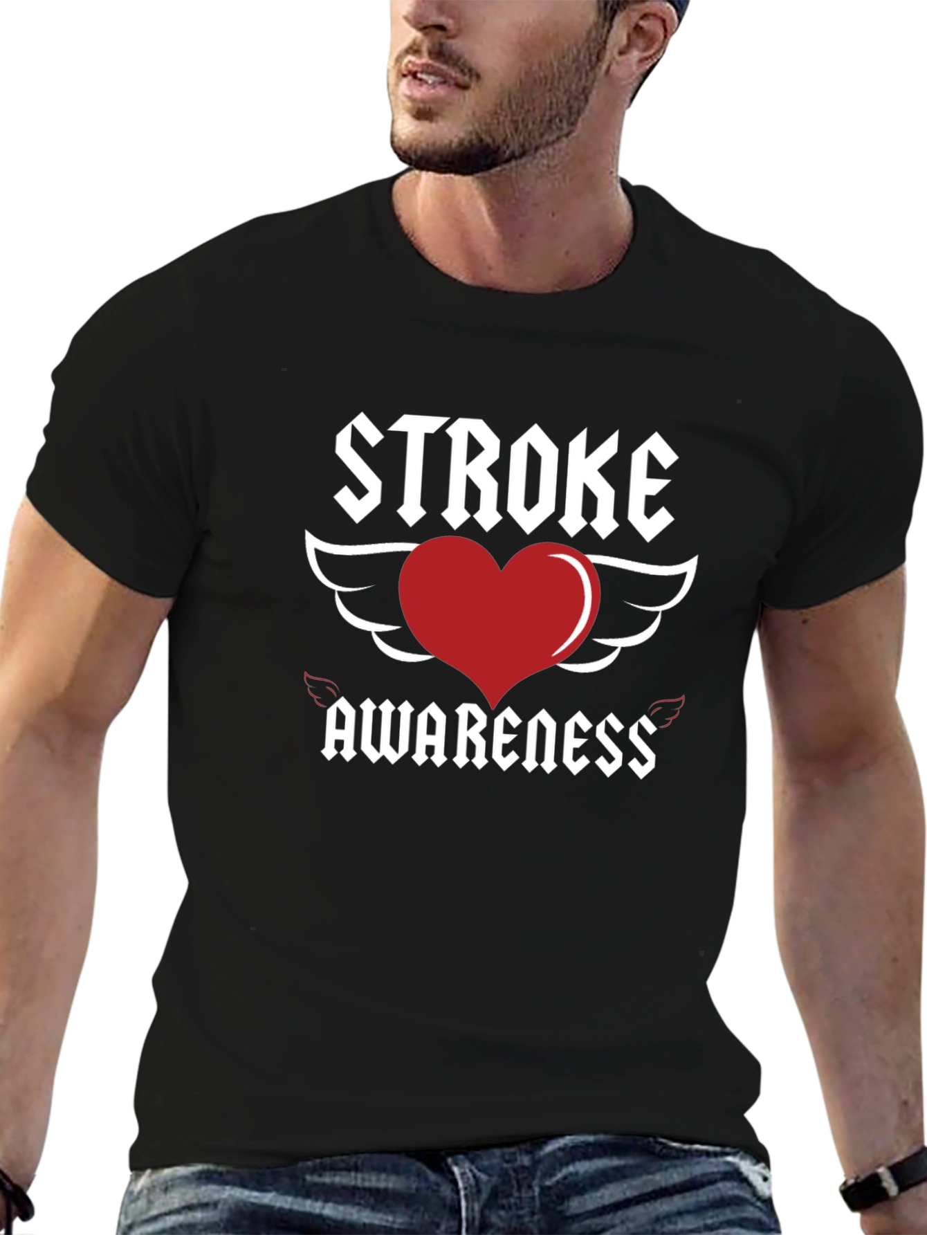 Stroke Awareness Heart Wings T-Shirt