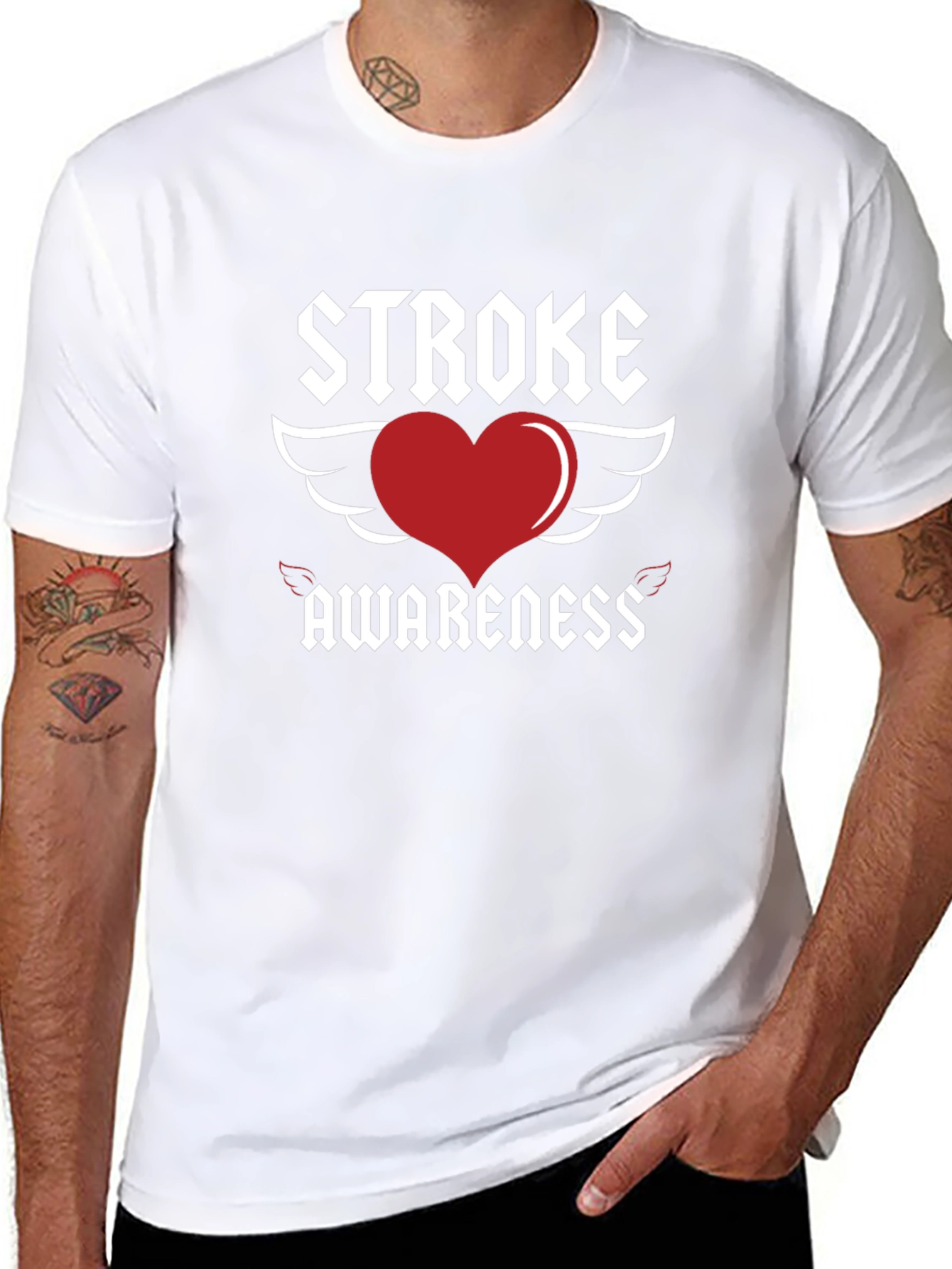Stroke Awareness Heart Wings T-Shirt