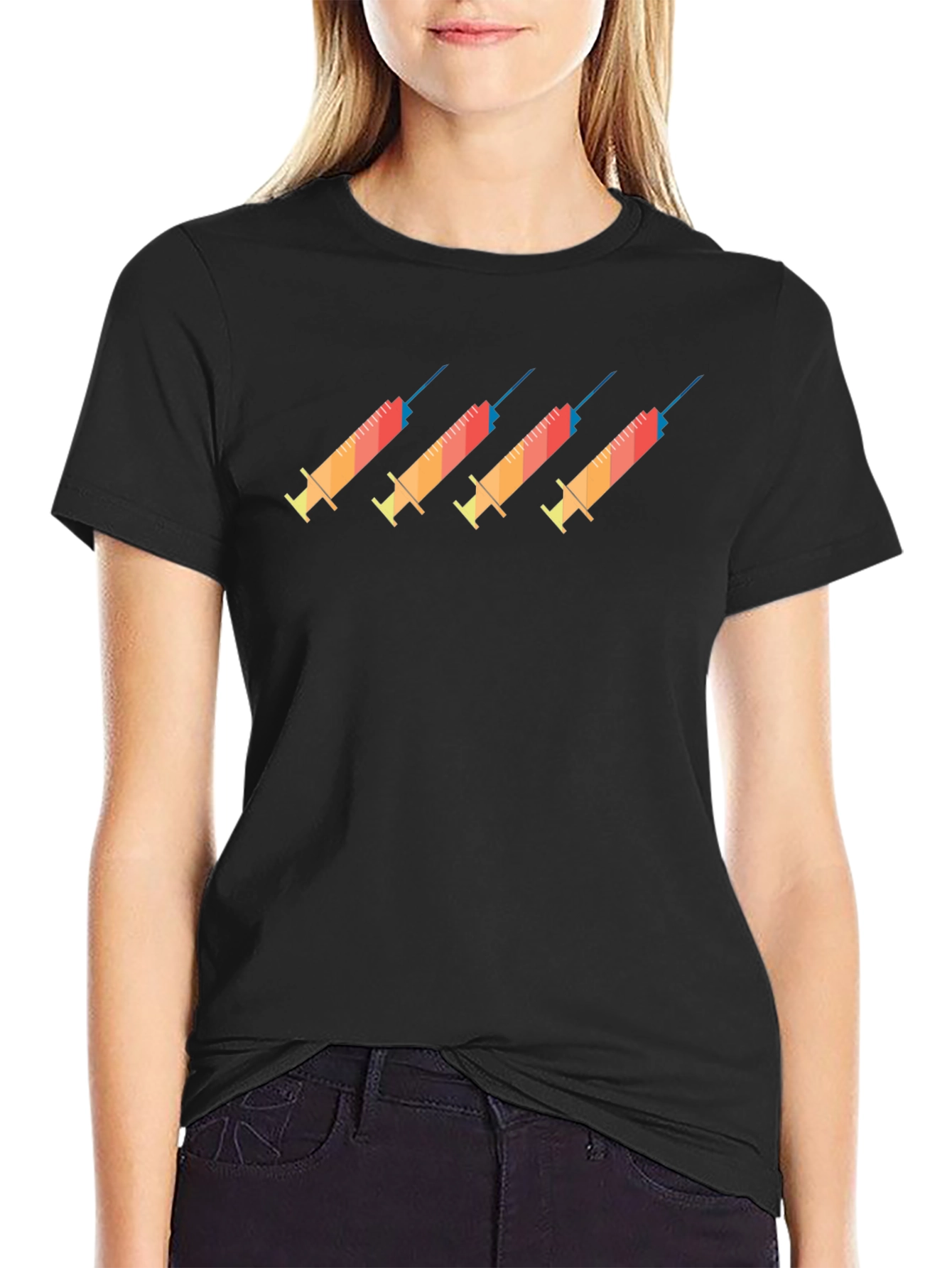 Novelty Syringe Graphic Tee - Black