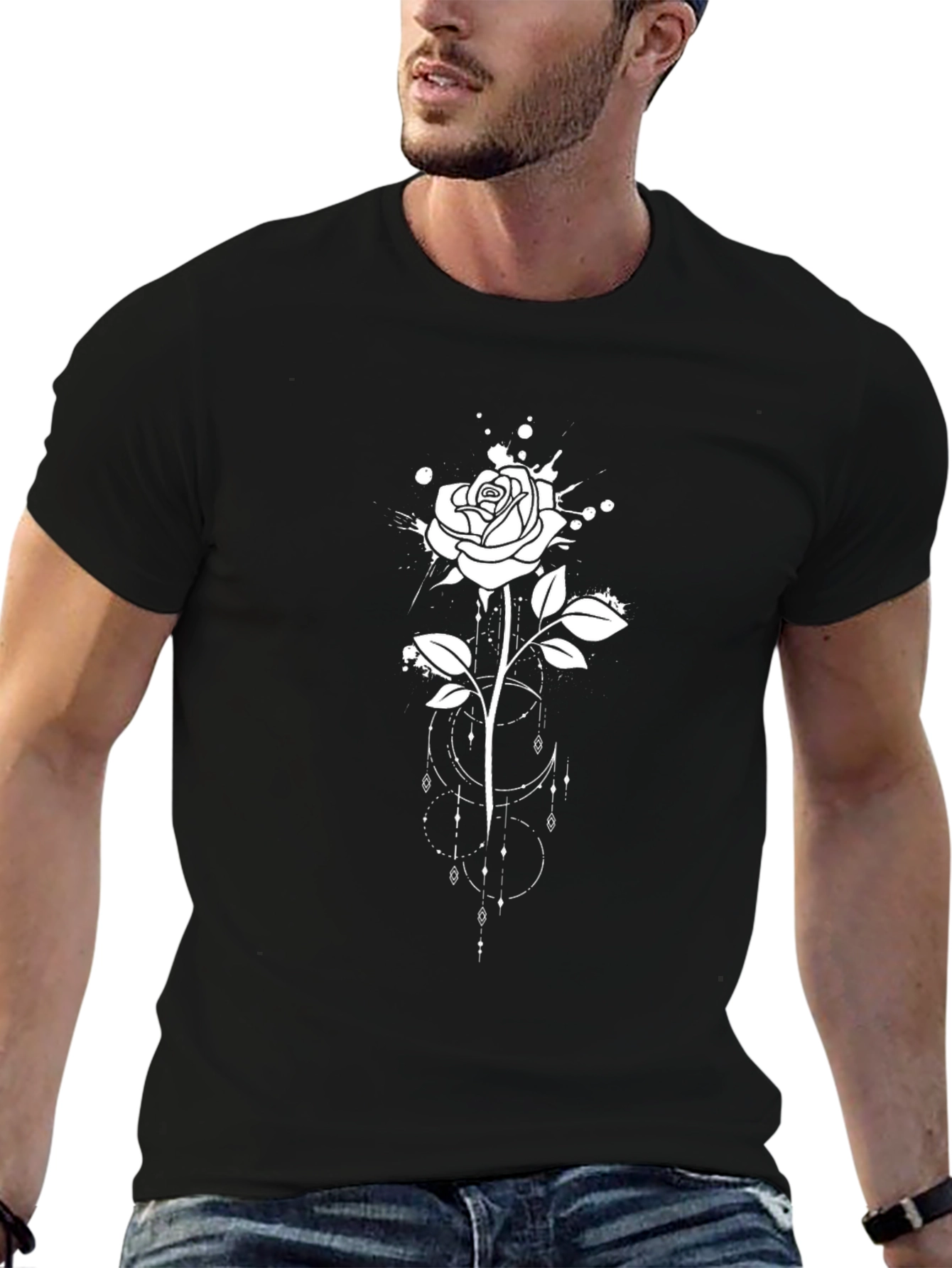 Black Rose Graphic Tee - Artistic Design