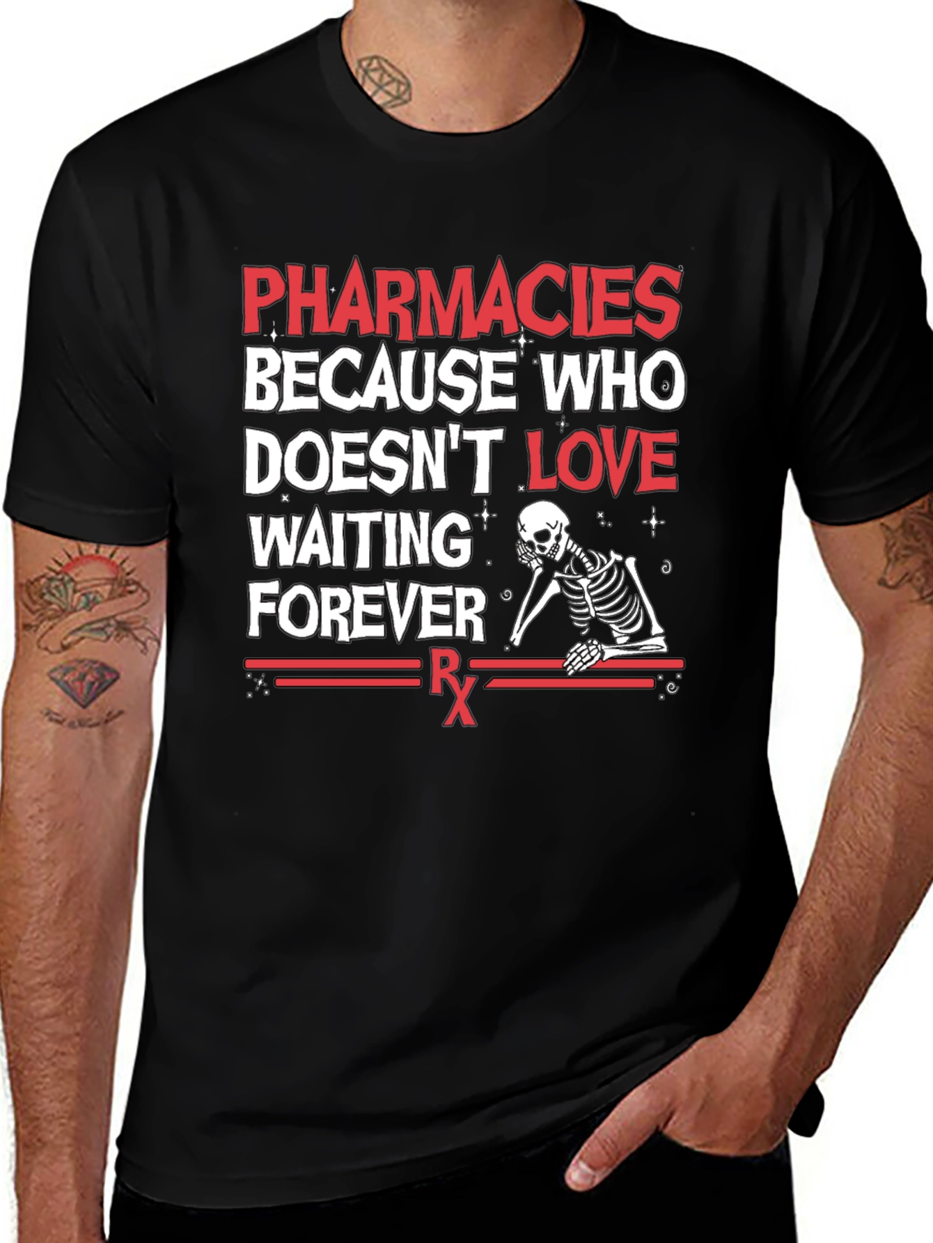 Pharmacies Skeleton Graphic T-Shirt