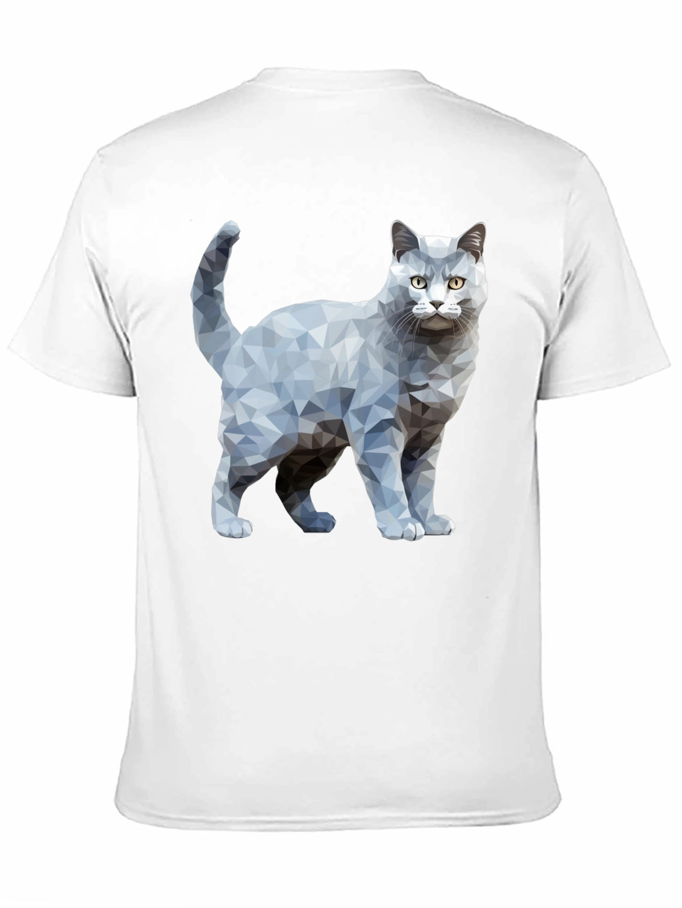 Geometric Cat Graphic Print T-Shirt
