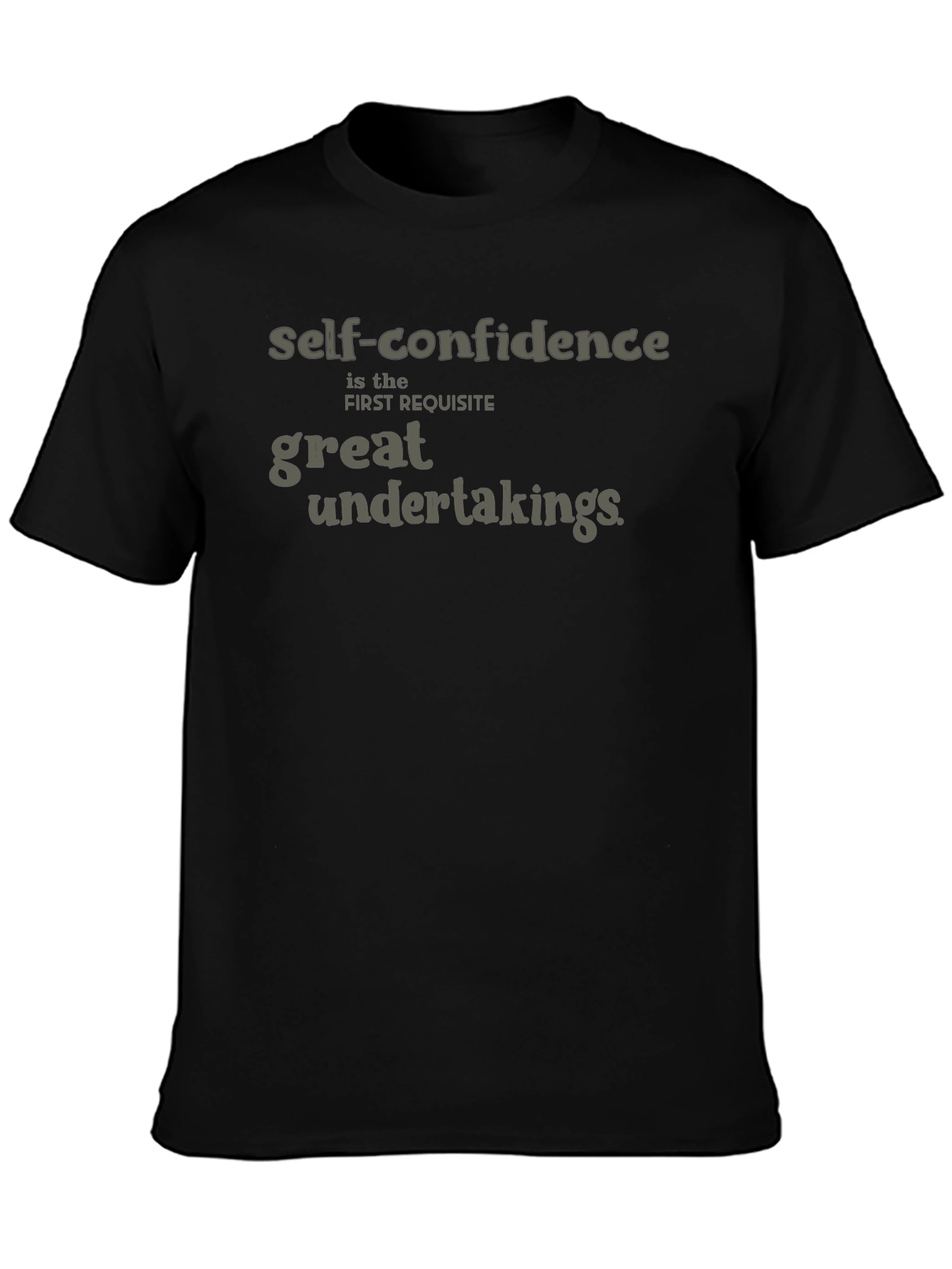 Self-Confidence Graphic Tee - Black Crew Neck T-Shirt