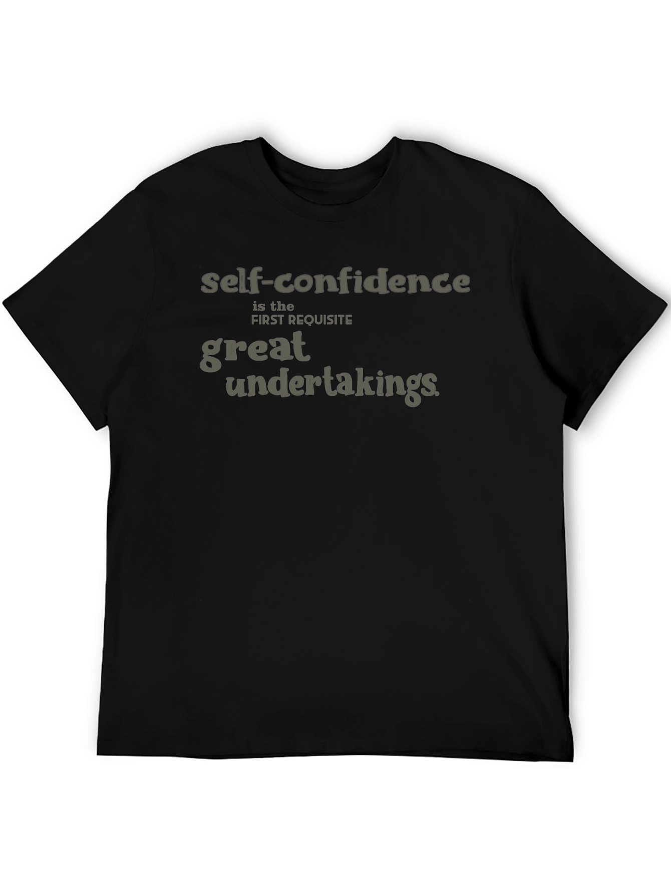 Self-Confidence Graphic Tee - Black Crew Neck T-Shirt