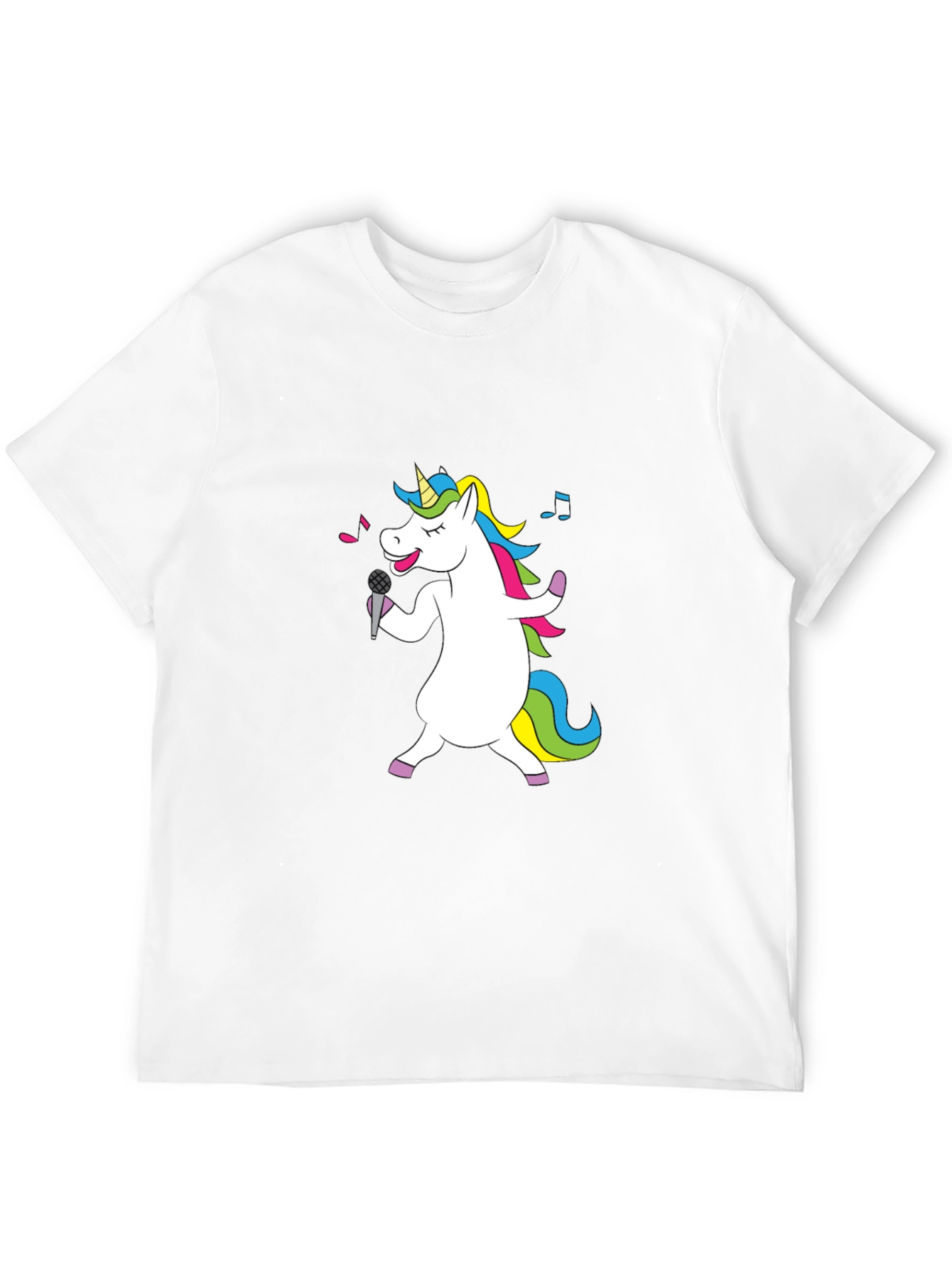 Singing Unicorn Black T-Shirt