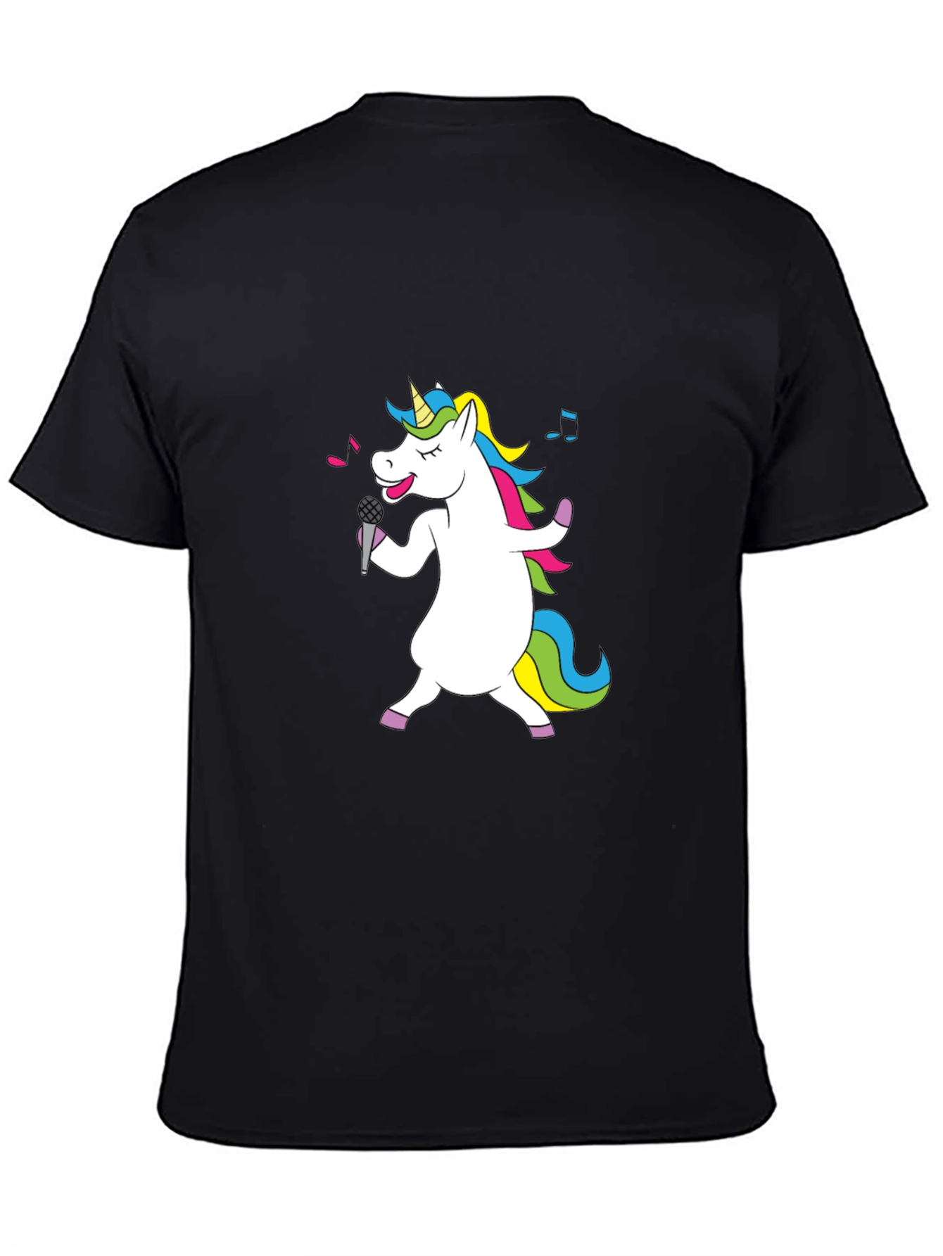 Singing Unicorn Black T-Shirt