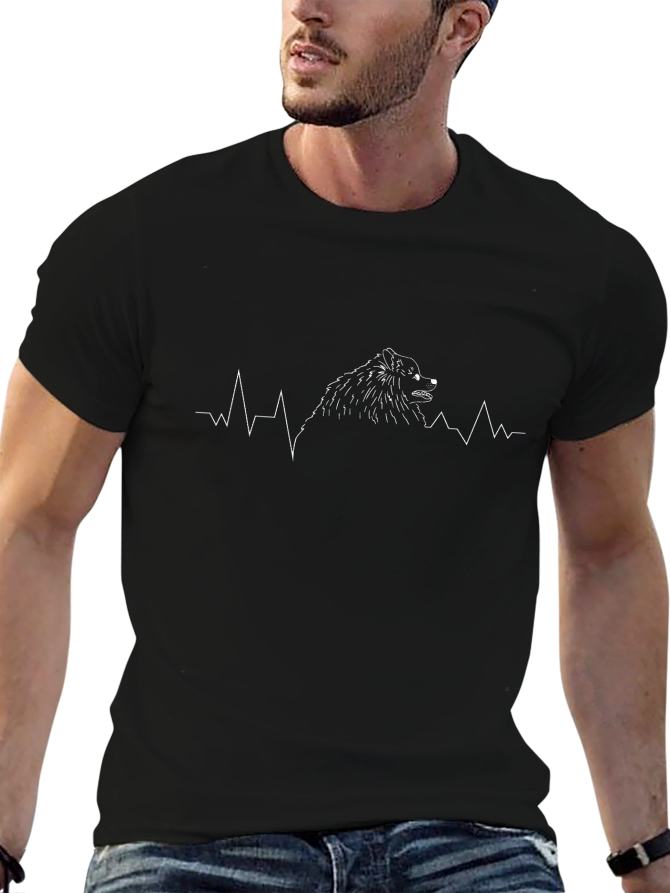 Dog Breed Heartbeat Black T-Shirt
