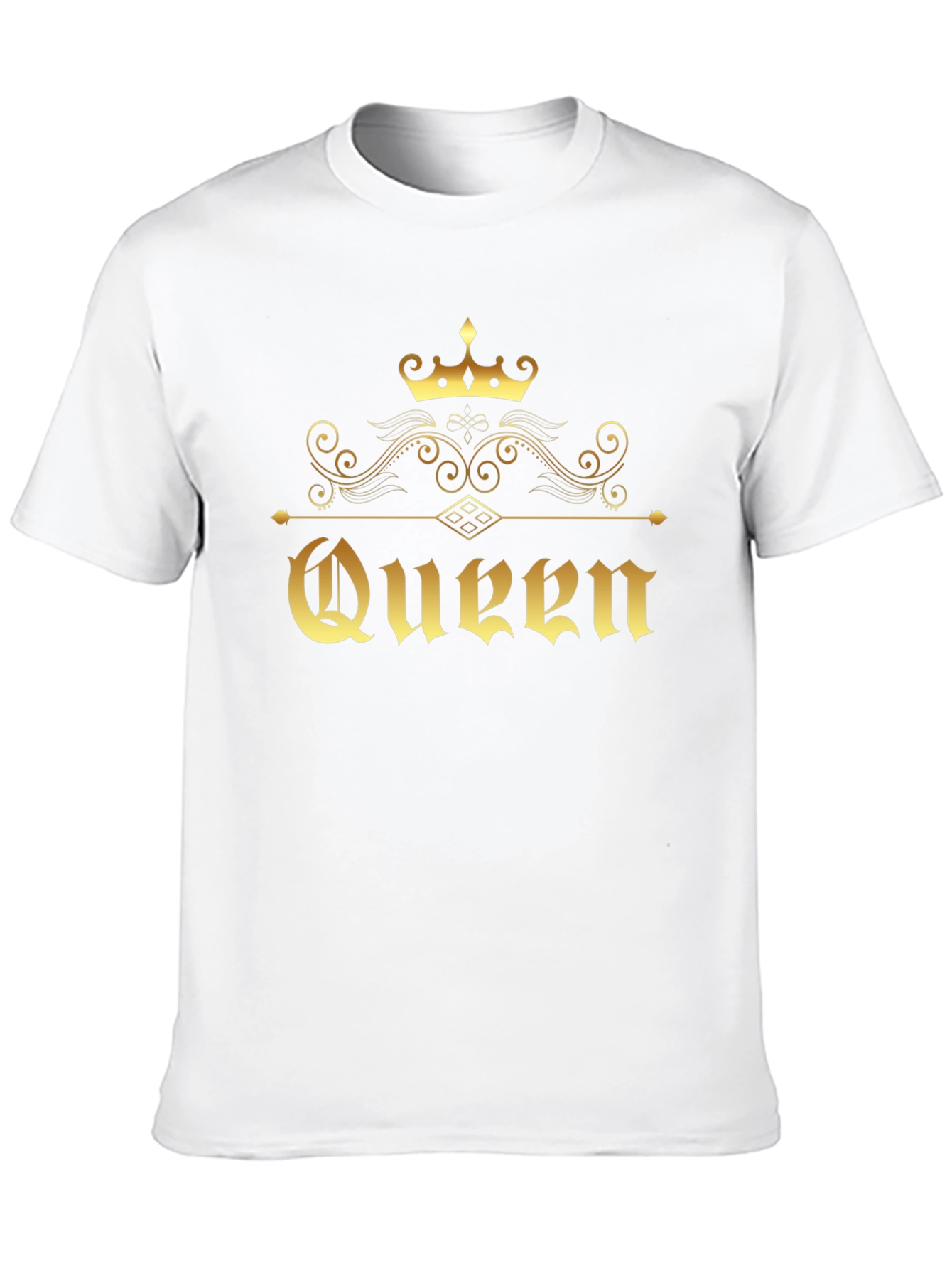 Golden Queen Crown Graphic Black T-Shirt