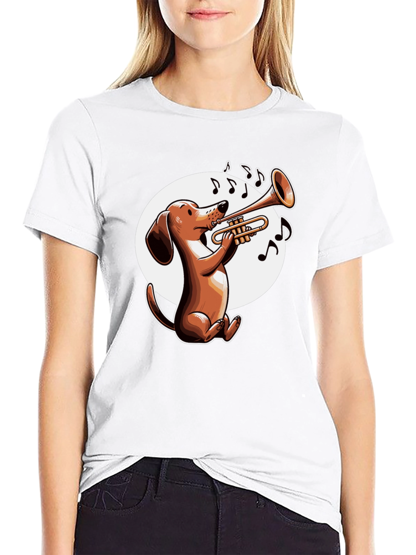 Dog Playing Trumpet T-Shirt - Music Lover Tee
