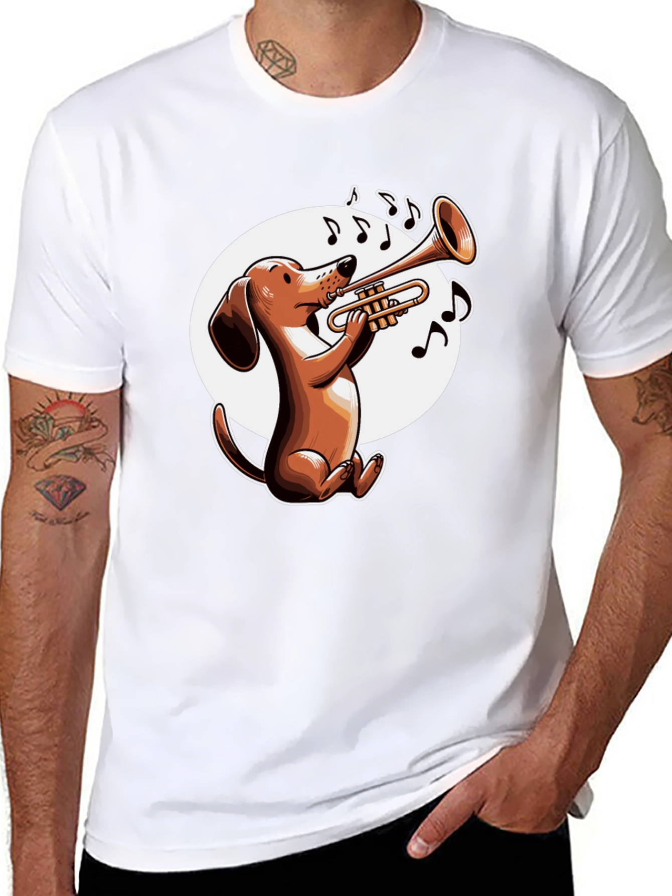 Dog Playing Trumpet T-Shirt - Music Lover Tee