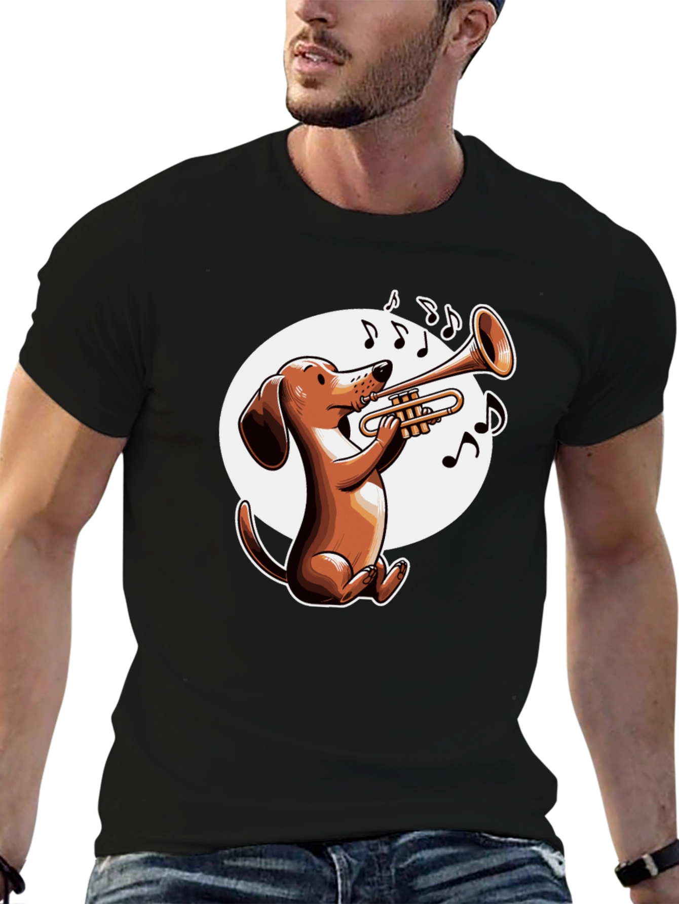 Dog Playing Trumpet T-Shirt - Music Lover Tee