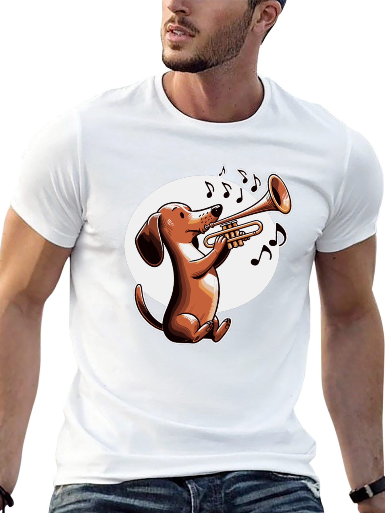 Dog Playing Trumpet T-Shirt - Music Lover Tee