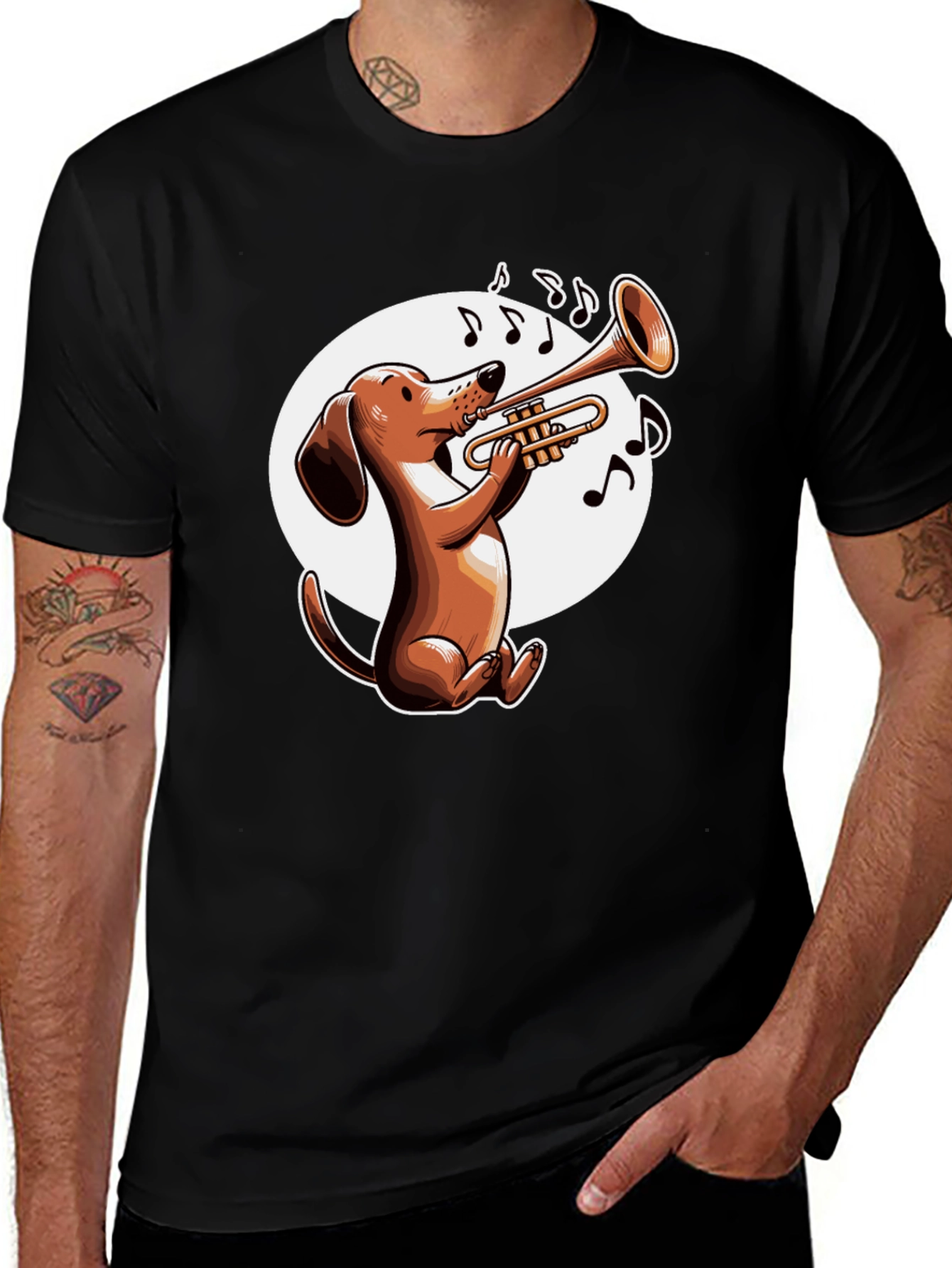 Dog Playing Trumpet T-Shirt - Music Lover Tee