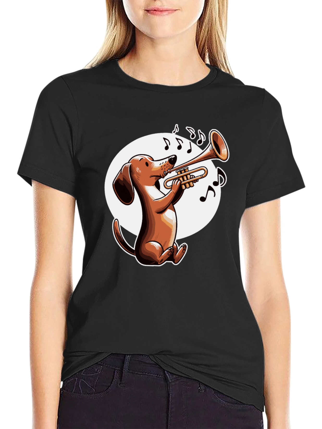 Dog Playing Trumpet T-Shirt - Music Lover Tee
