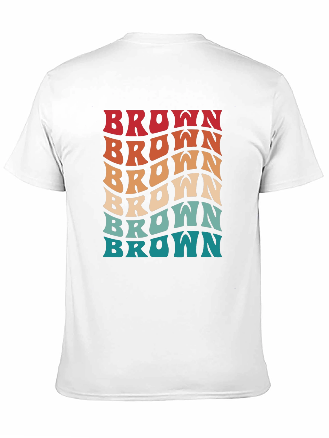 Retro Brown Wavy Text Graphic Tee