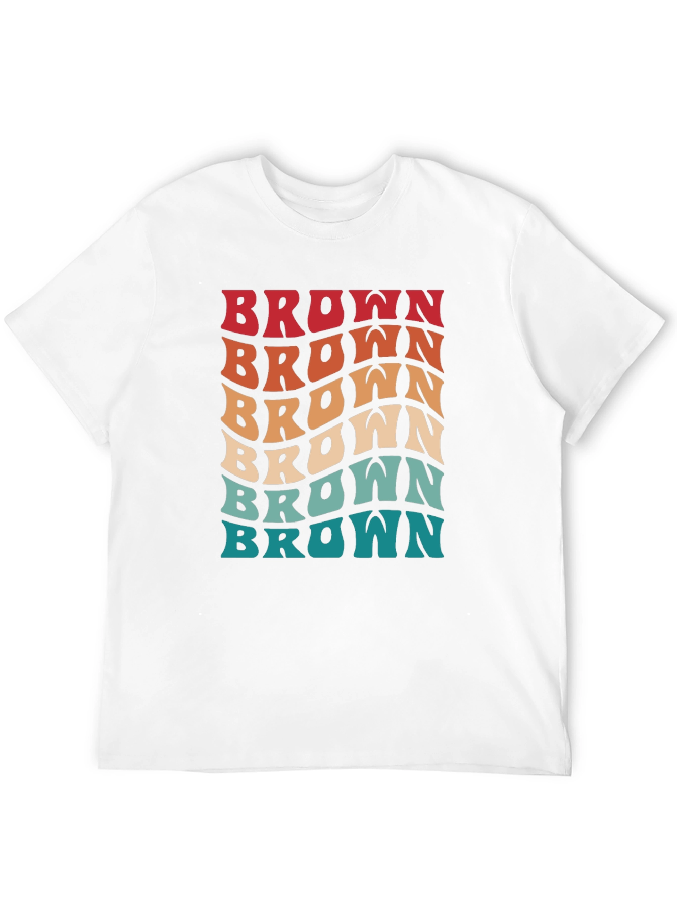 Retro Brown Wavy Text Graphic Tee