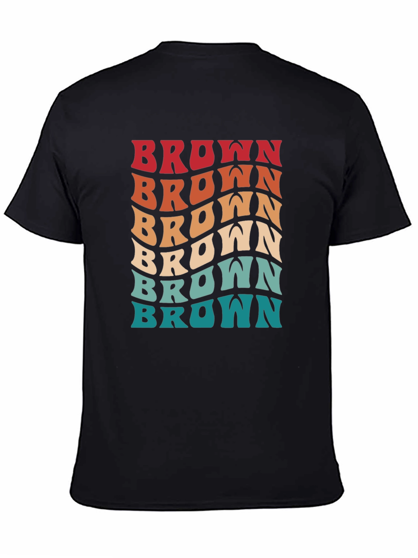 Retro Brown Wavy Text Graphic Tee