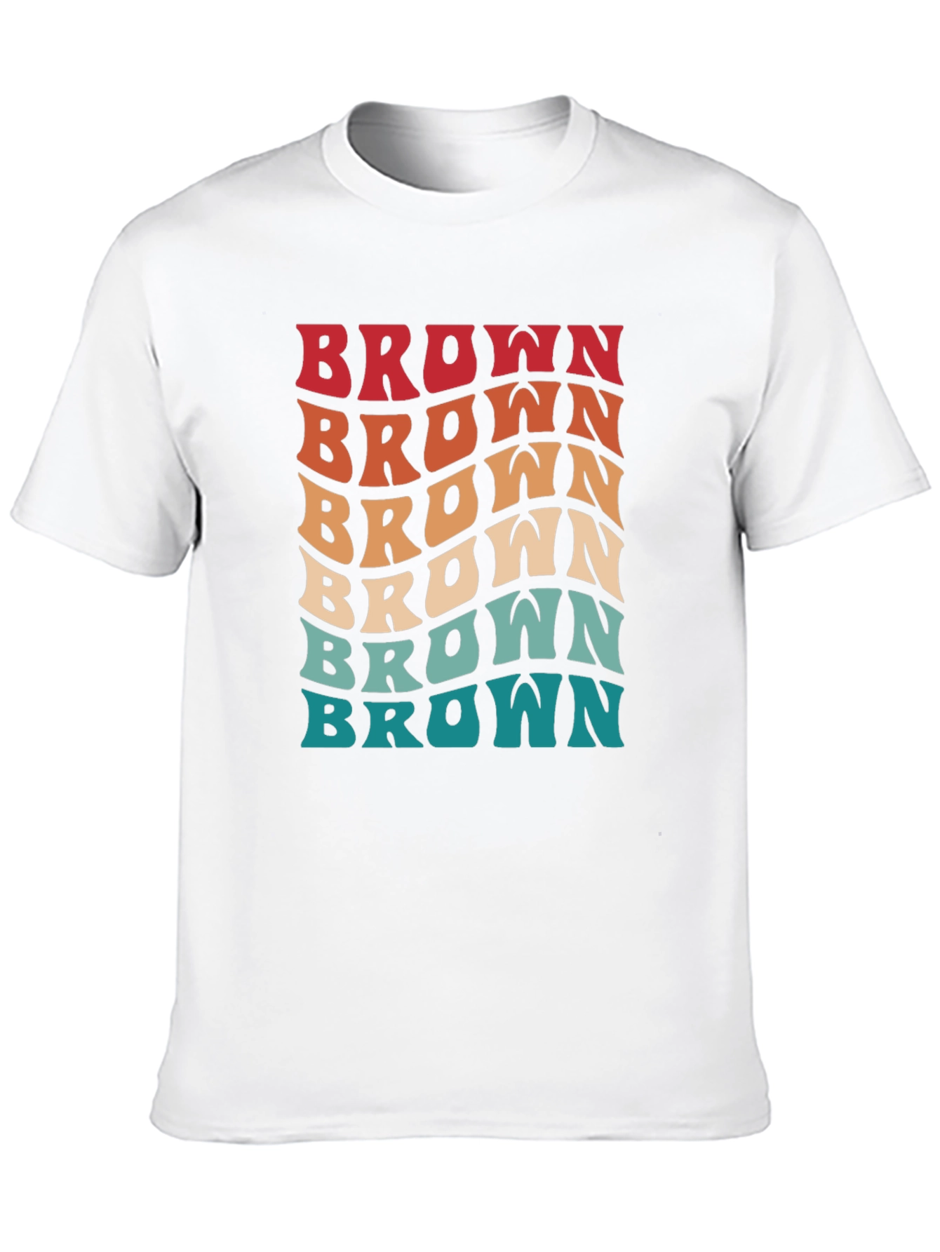 Retro Brown Wavy Text Graphic Tee