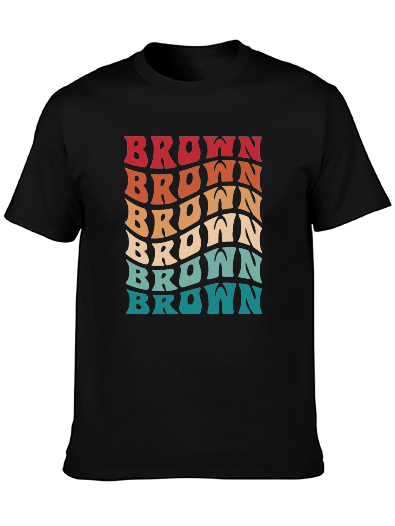 Retro Brown Wavy Text Graphic Tee
