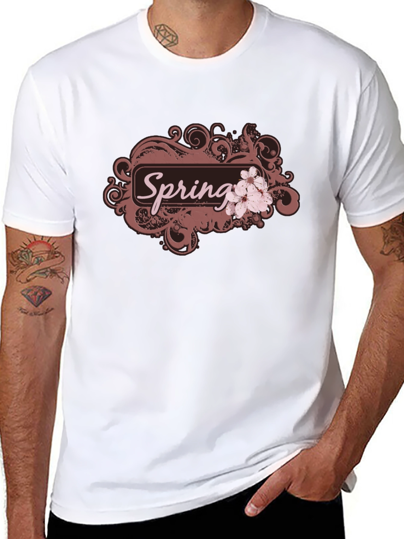 Spring Blossom Graphic Tee - Black