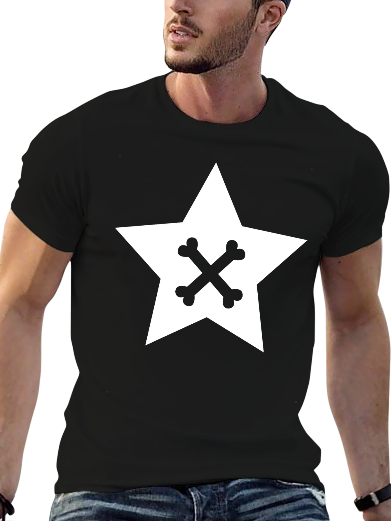 Star & Bones Graphic Tee - Cool Black Shirt