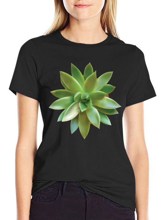Succulent Graphic Black T-Shirt