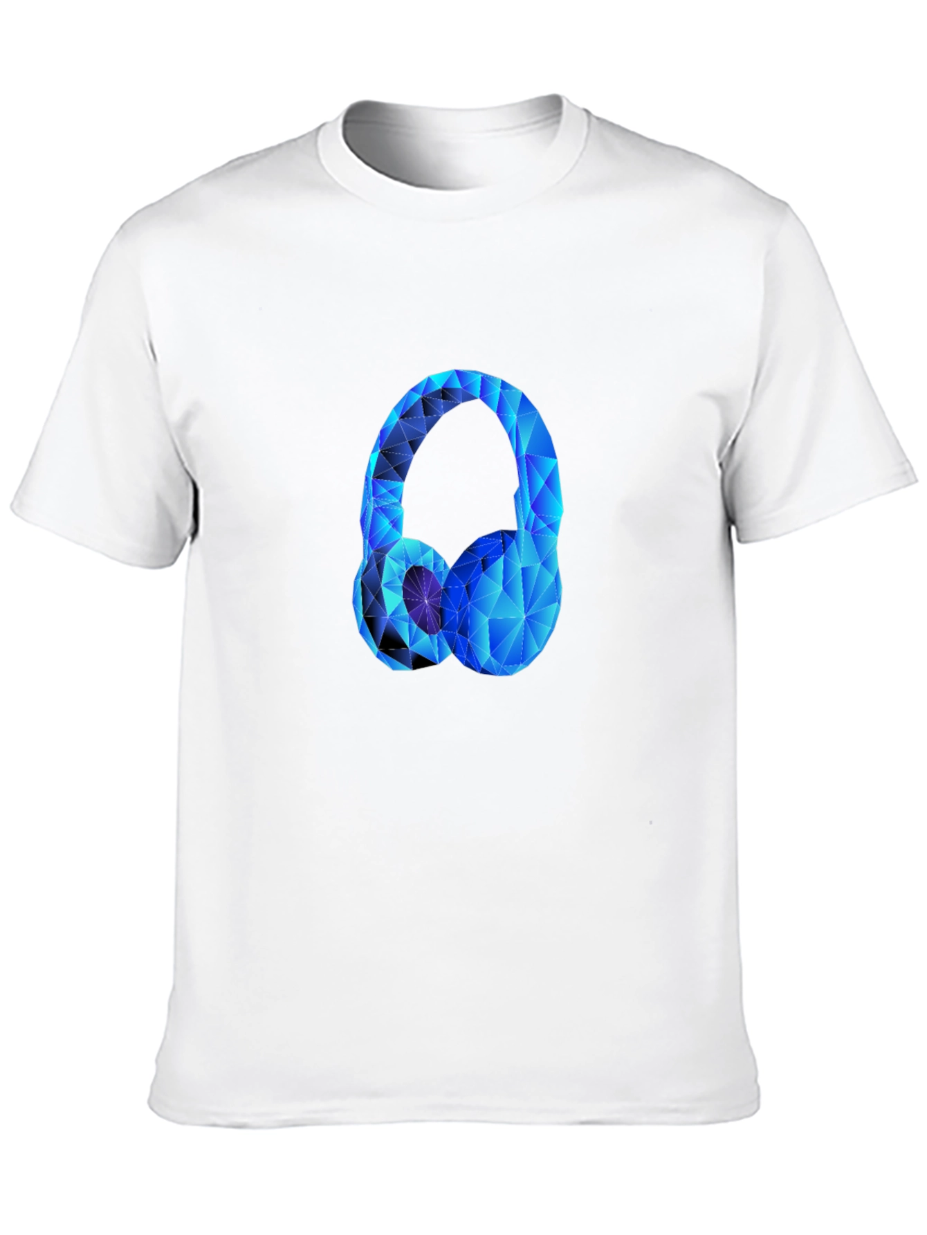 Geometric Headphones Graphic Tee - Black