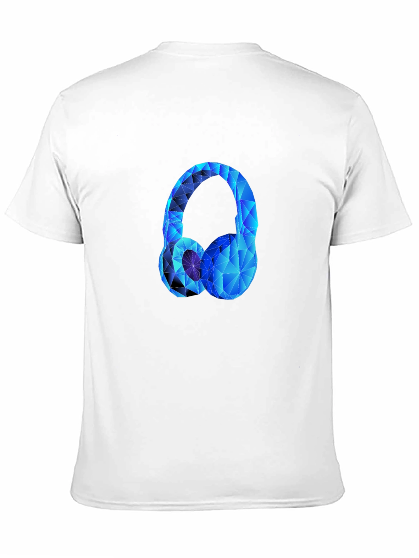 Geometric Headphones Graphic Tee - Black