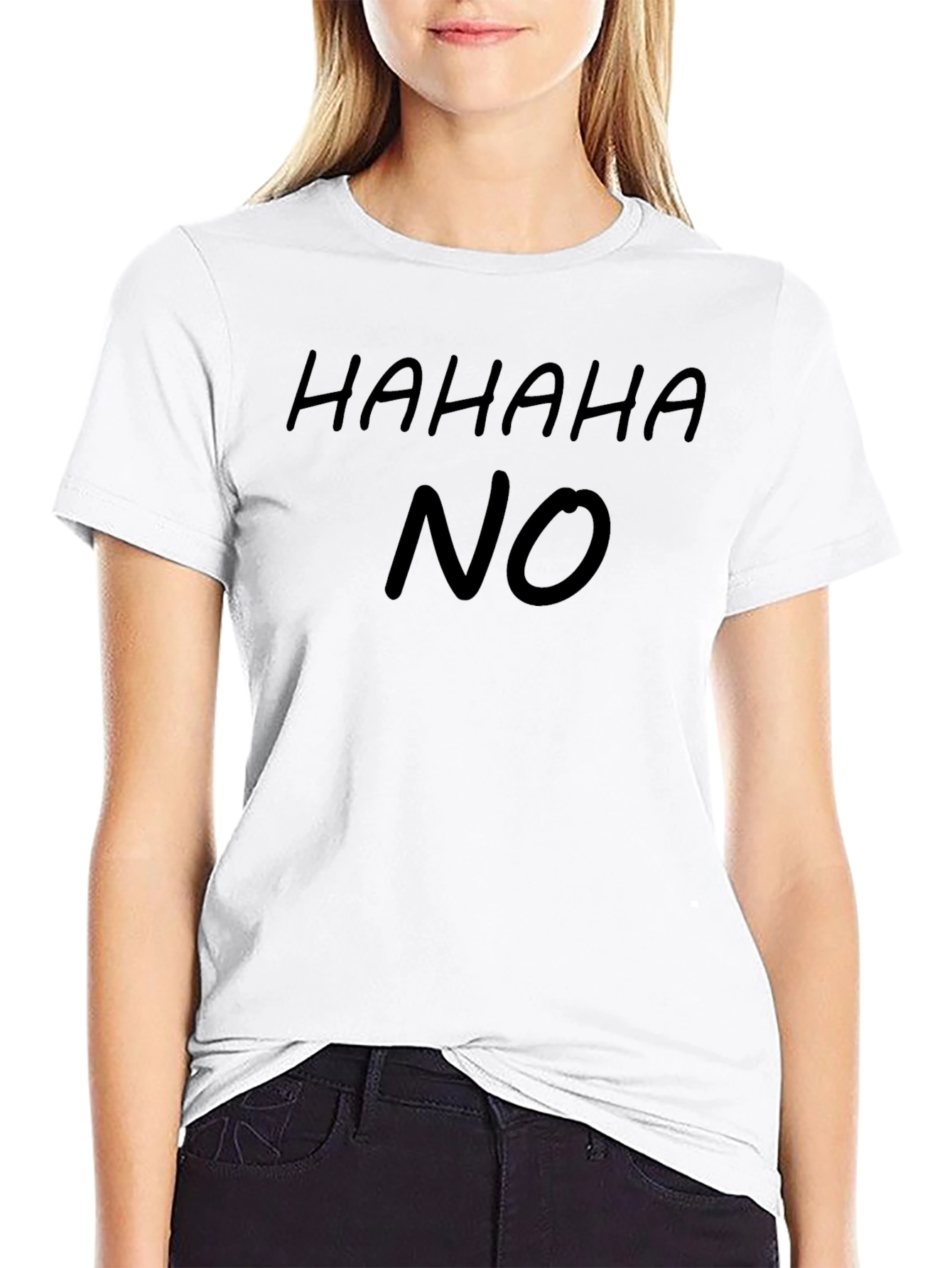 HAHAHA NO Graphic Tee - Casual Black T-Shirt