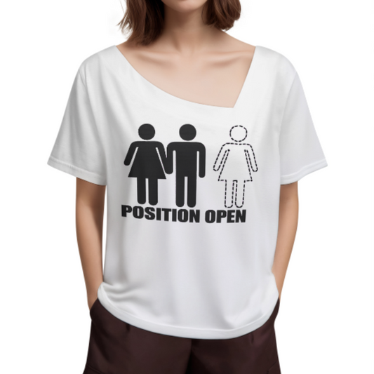 Funny “Position Open” Couple Graphic Tee – Humorous Relationship Statement Shirt(z852)