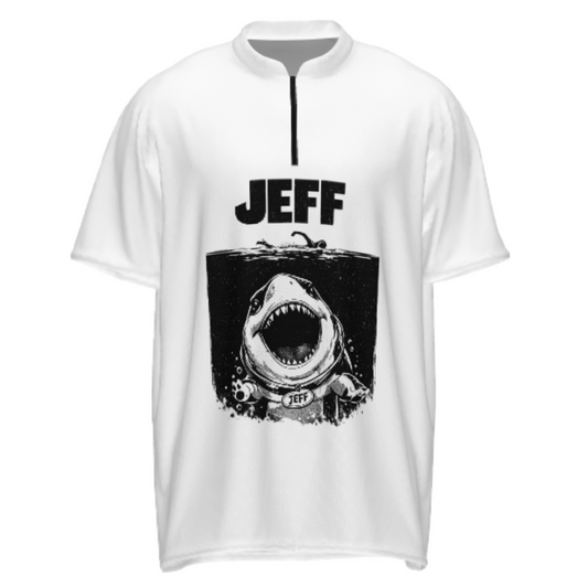 Funny Jeff Shark Graphic Tee – Retro Cartoon Ocean Humor Shirt(z817)