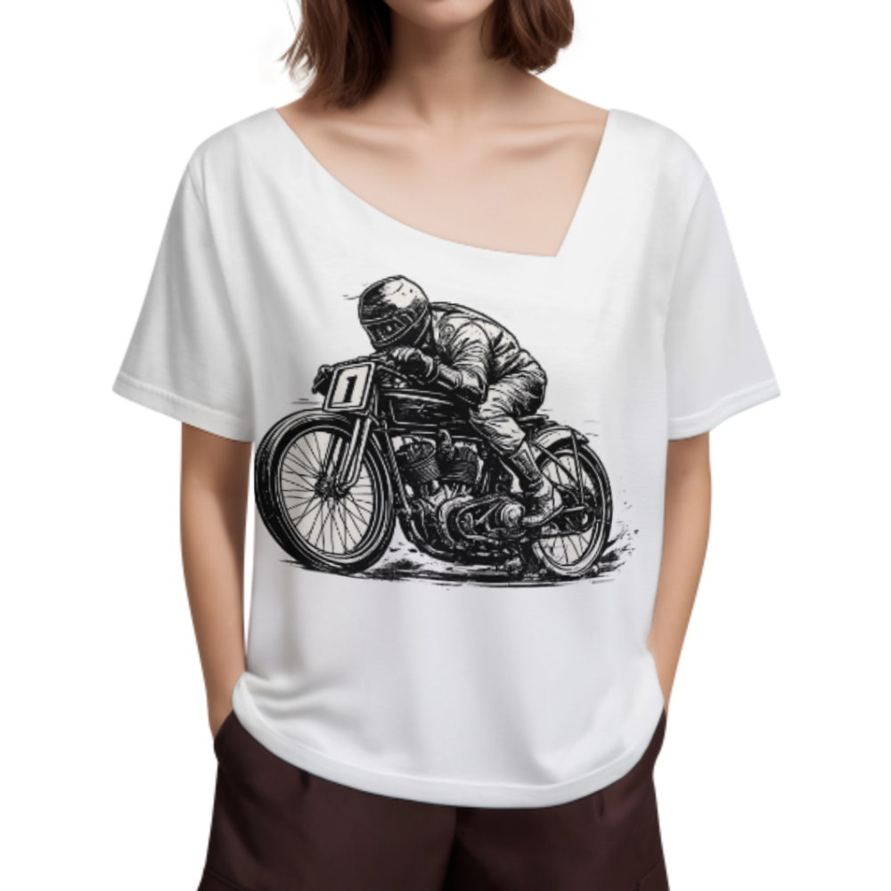 Vintage Motorcycle Racer Graphic Tee – Retro Cafe Racer Biker T-Shirt(z855)