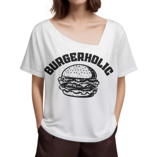 Burgerholic Vintage Burger Lover Graphic Tee – Funny Foodie T-Shirt for Men & Women(z853)