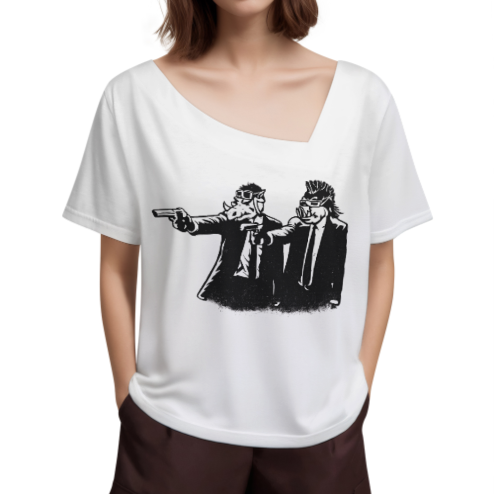Retro Gangster Rhino & Boar Graphic Tee – Vintage Comic Style Streetwear Shirt(z851)