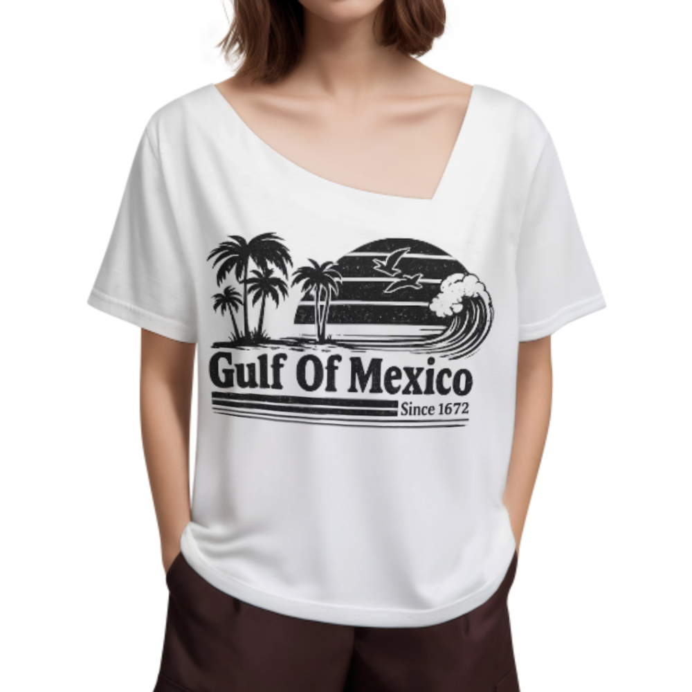 Vintage Gulf Of Mexico Sunset Graphic Tee – Retro Beach Vacation Coastal Shirt(z854)